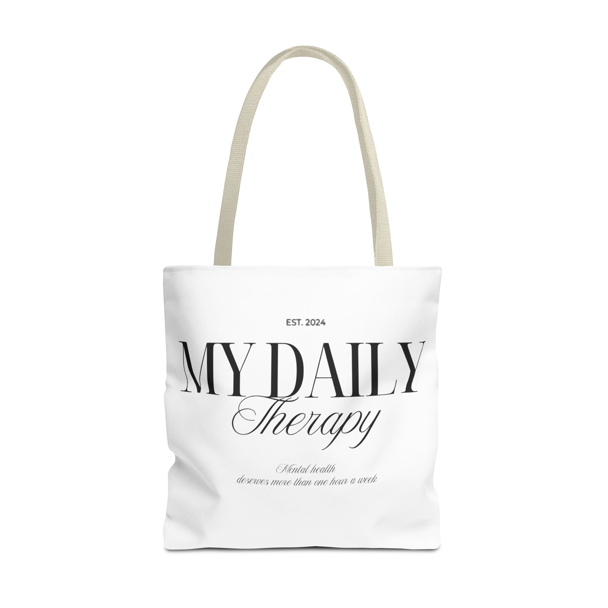 My Daily Therapy Tote Bag | Typography Wellness Design