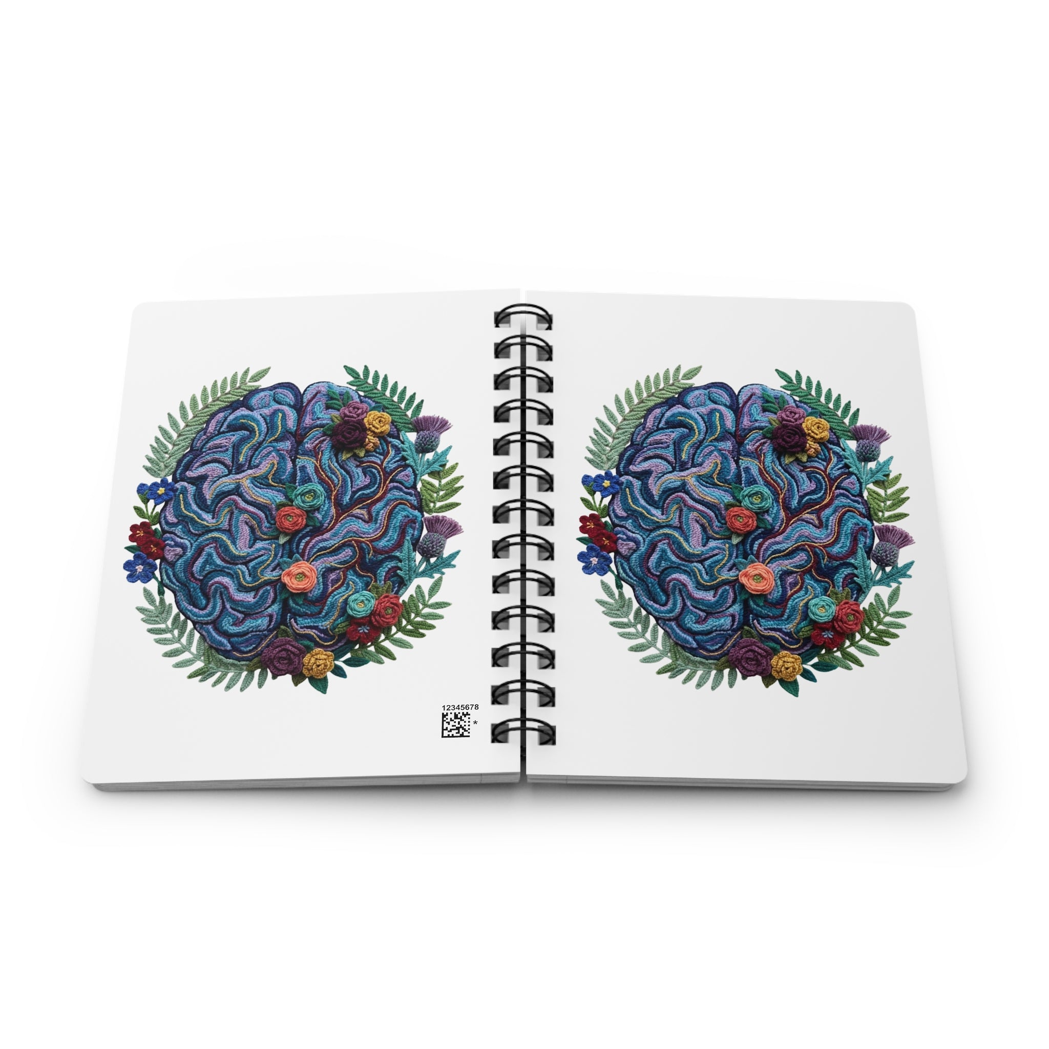 Floral Brain Spiral Bound Journal | Botanical Anatomy Notebook