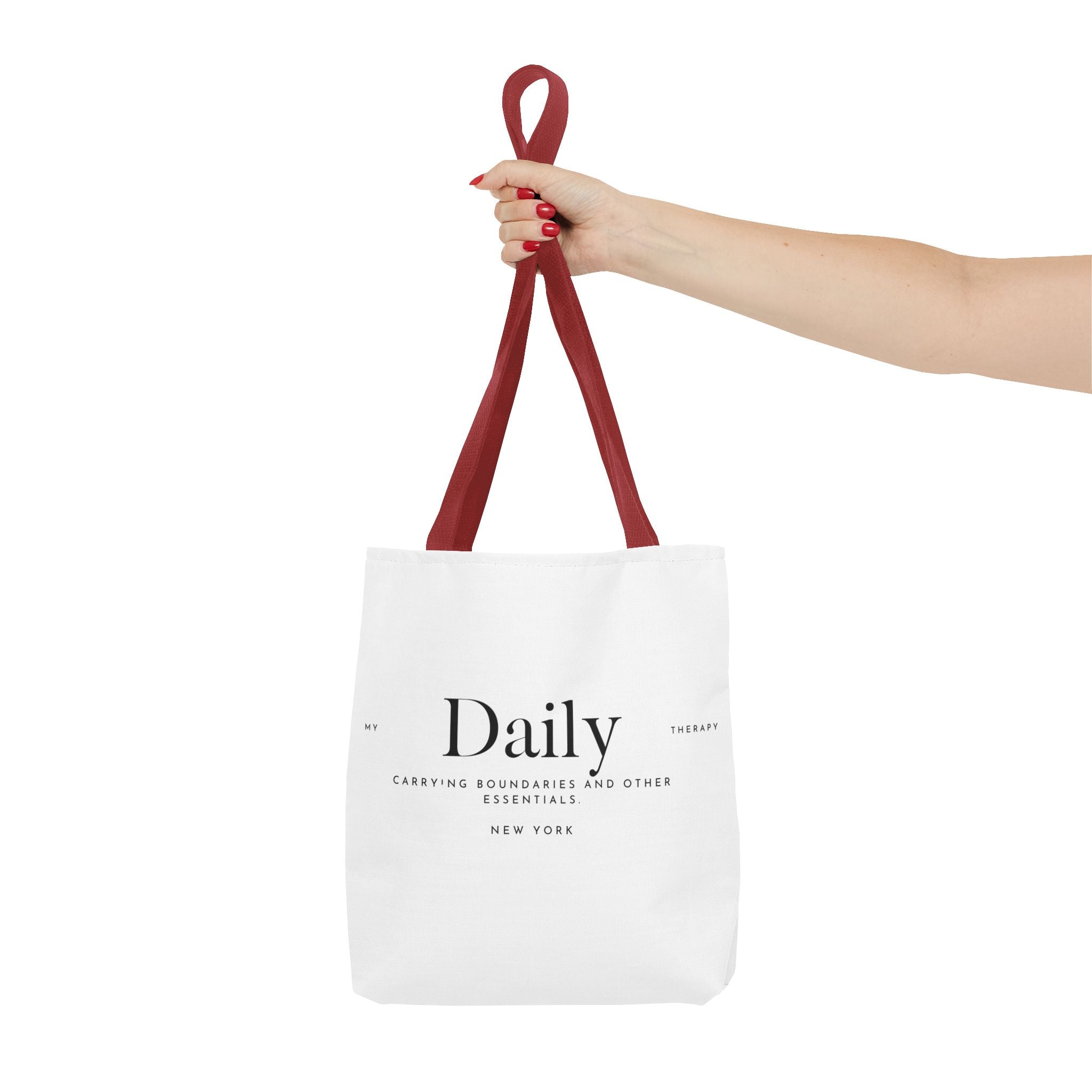 Daily typography tote bag | minimalist text canvas tote