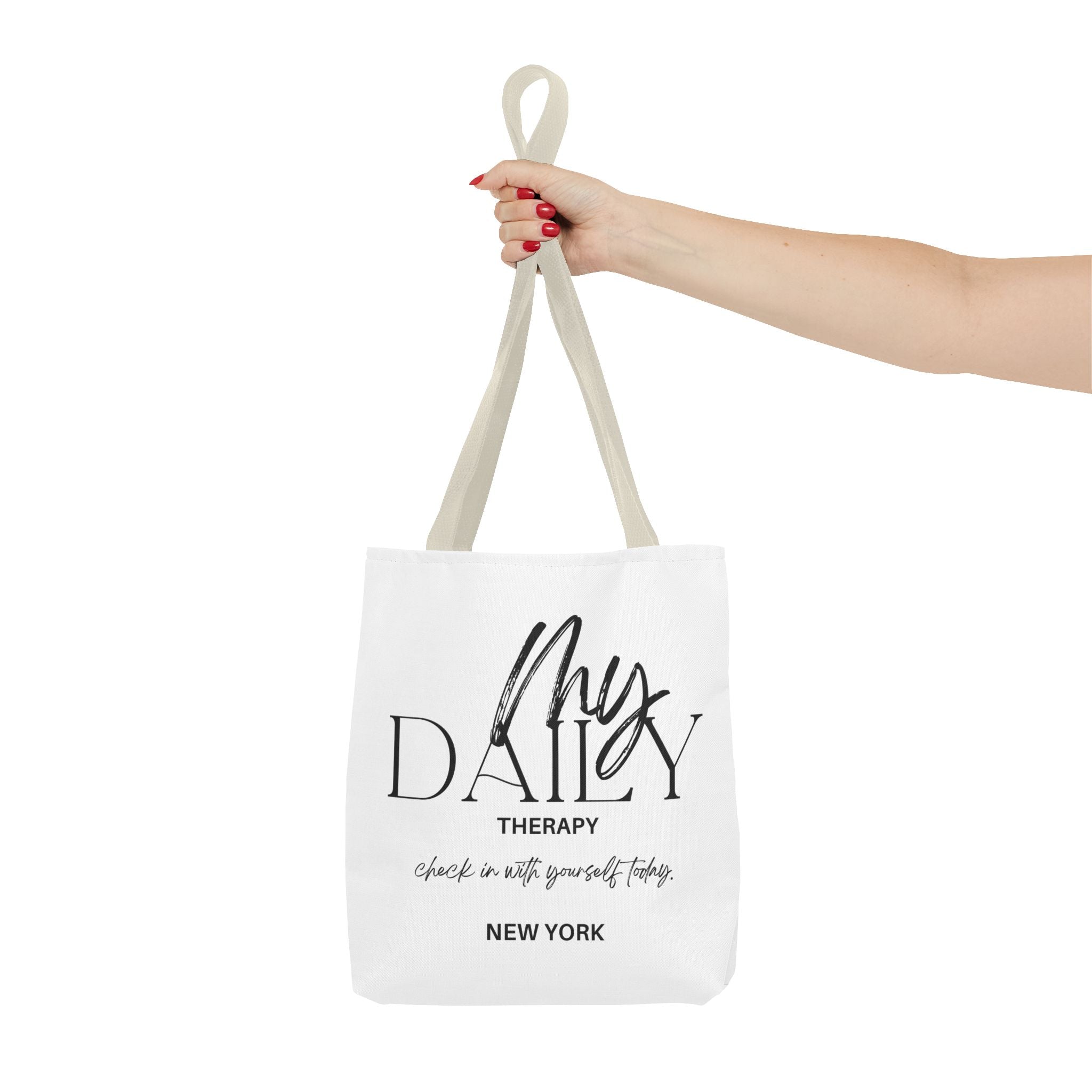 My Daily Therapy tote bag | motivational typography tote