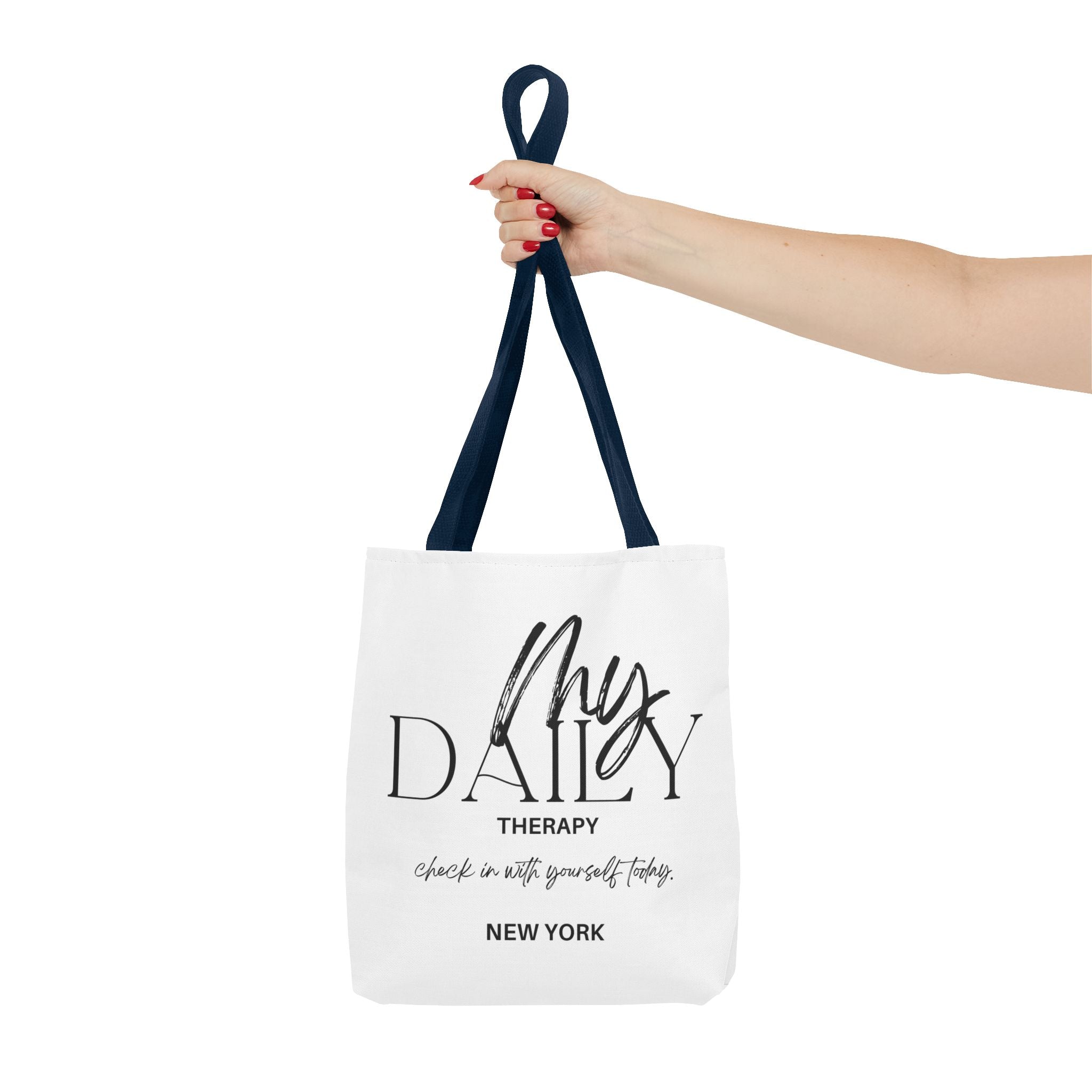 My Daily Therapy tote bag | motivational typography tote