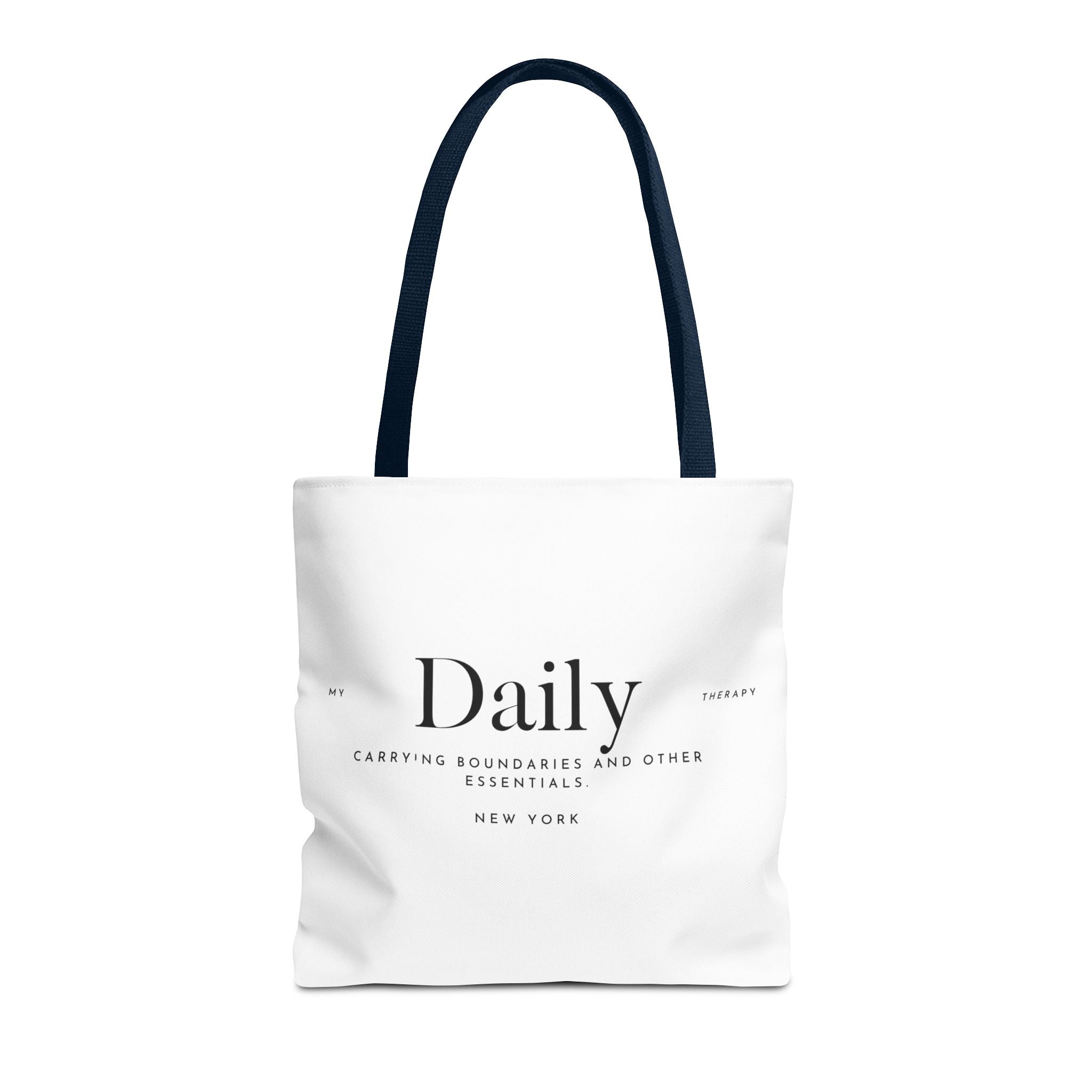 Daily typography tote bag | minimalist text canvas tote