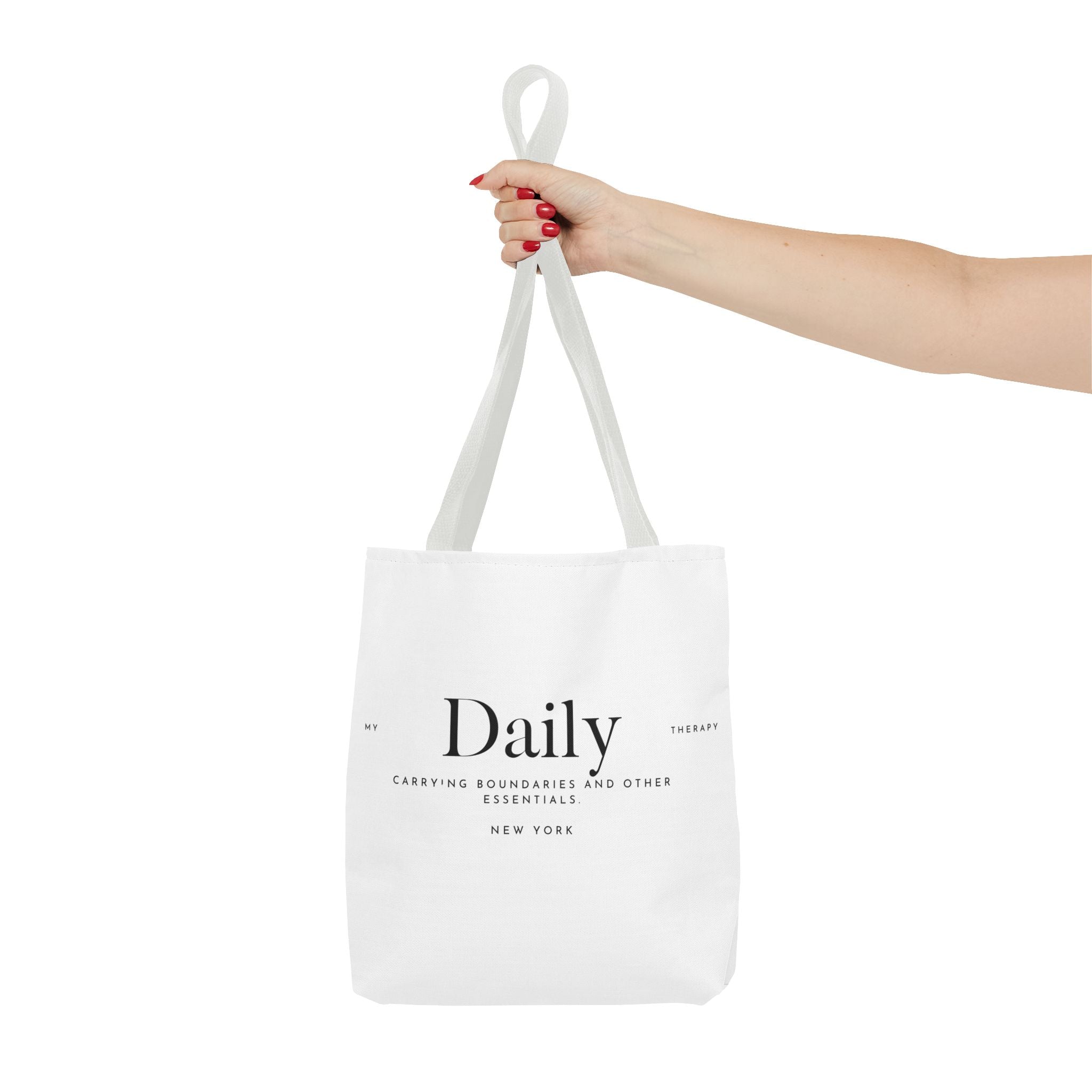 Daily typography tote bag | minimalist text canvas tote