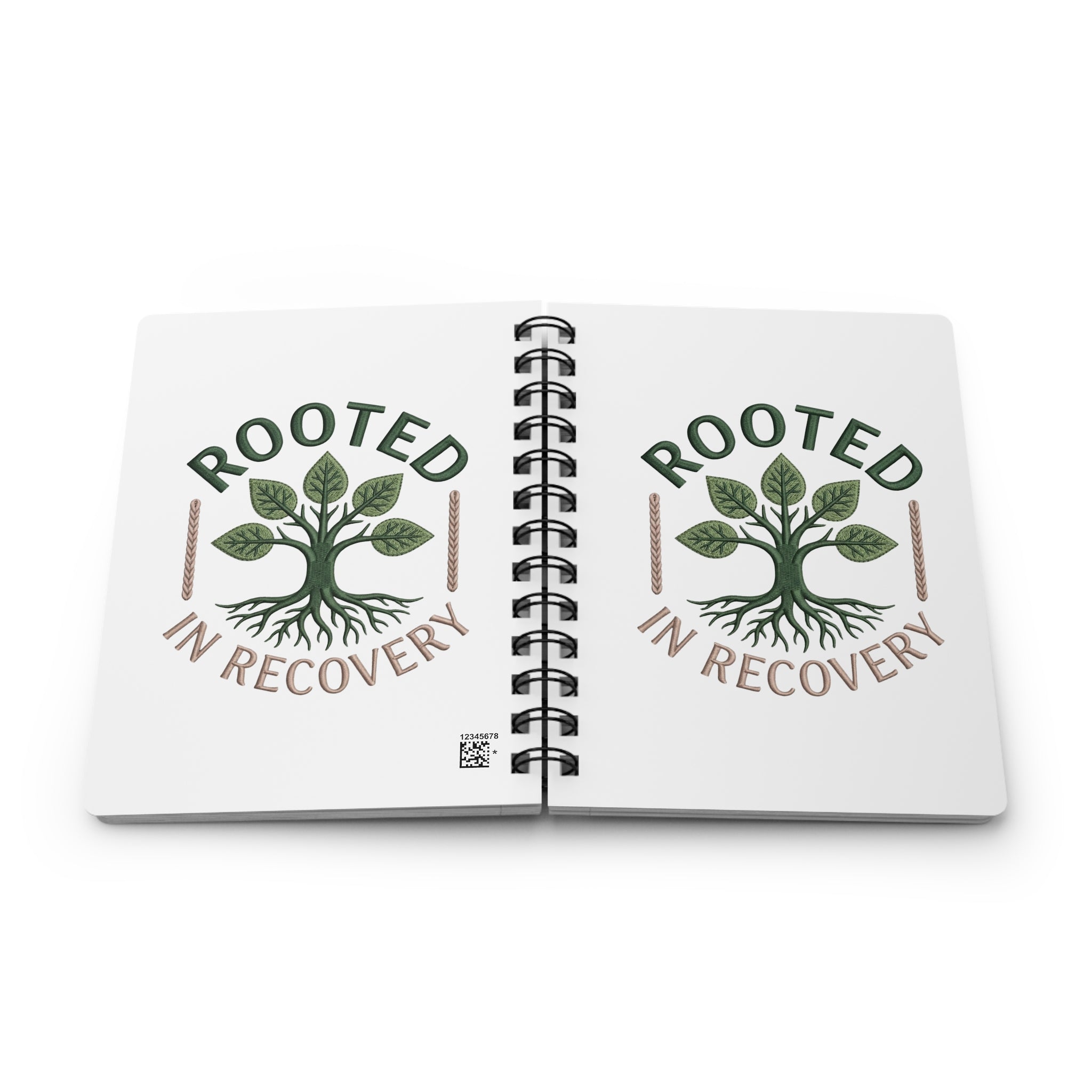 Rooted in Recovery Spiral Bound Journal | Plant Tree Roots Design
