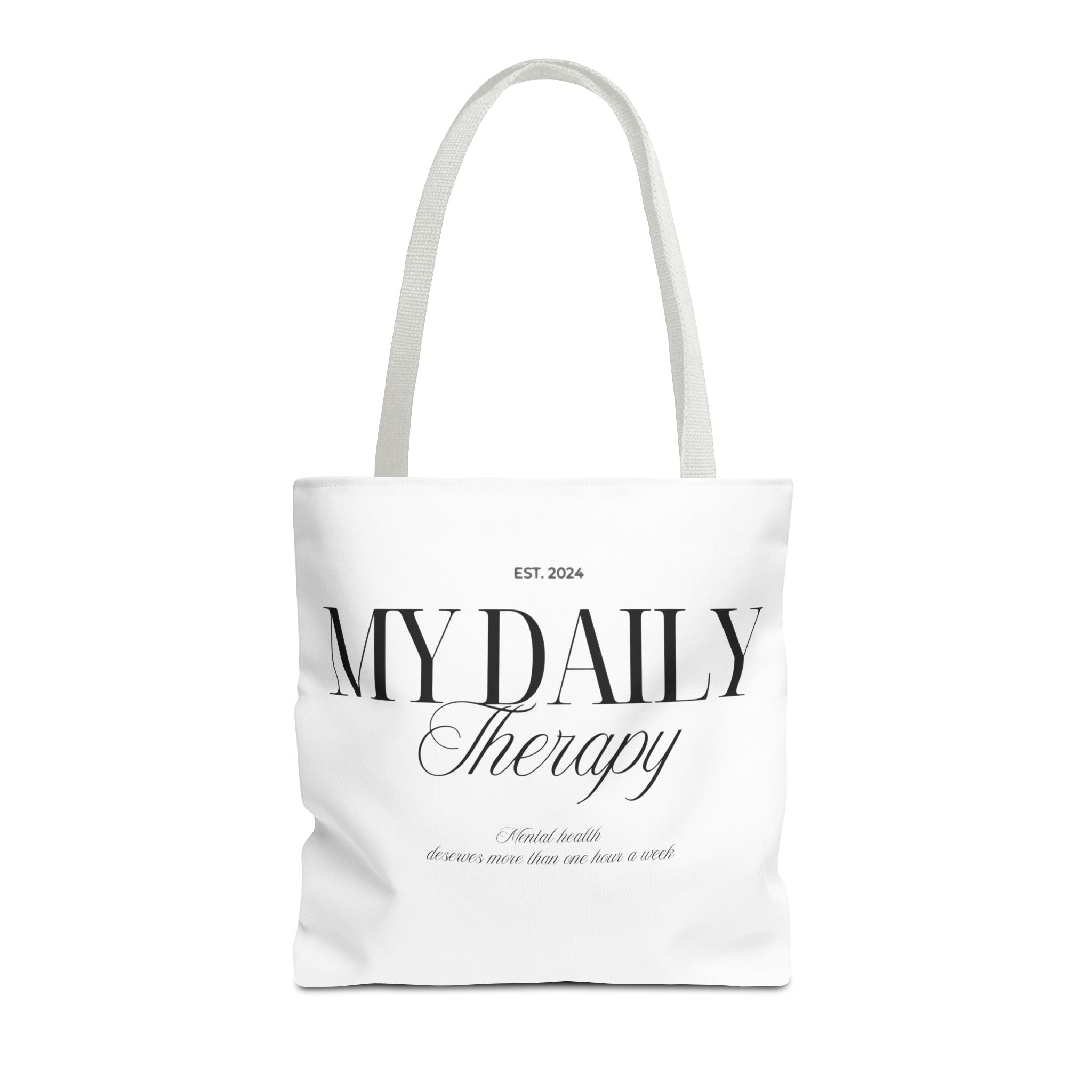 My Daily Therapy Tote Bag | Typography Wellness Design
