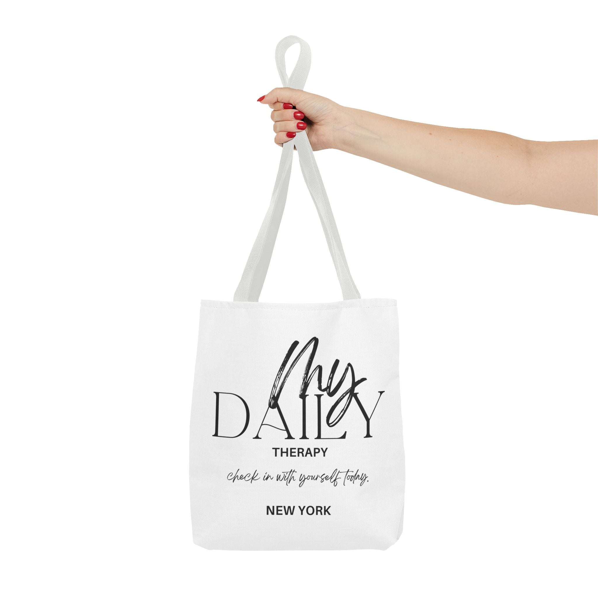 My Daily Therapy tote bag | motivational typography tote