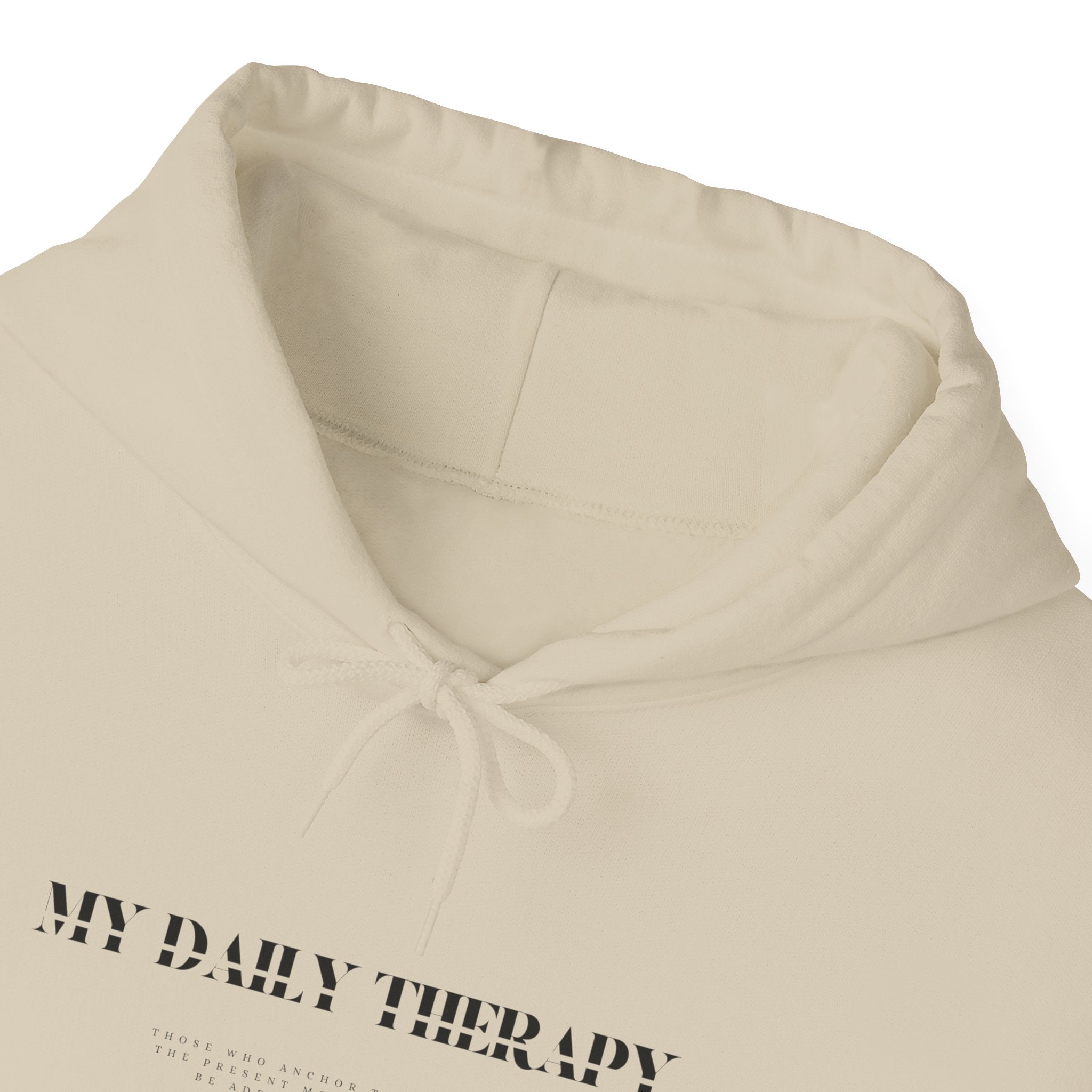 My Daily Therapy text hoodie | White Sweatshirt, Minimal Mental Health Design
