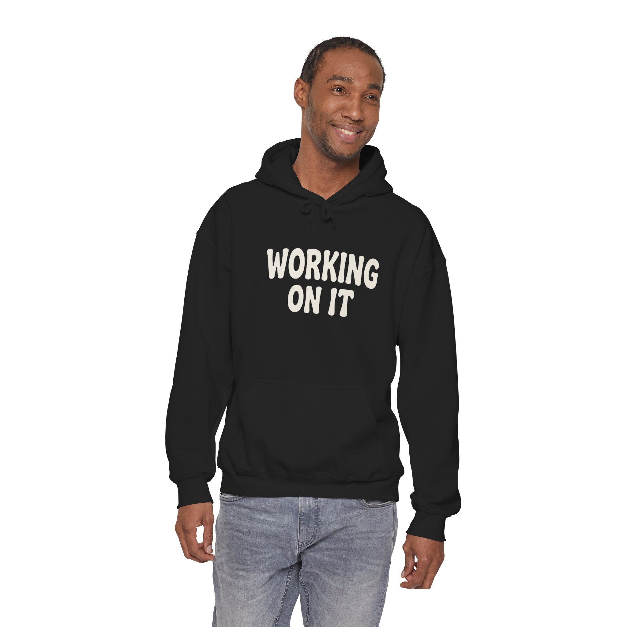 Emotionally Unavailable (Working On It) Hoodie | Black Pullover Sweatshirt
