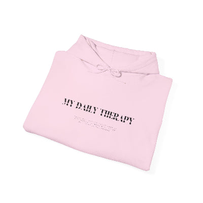 My Daily Therapy text hoodie | White Sweatshirt, Minimal Mental Health Design