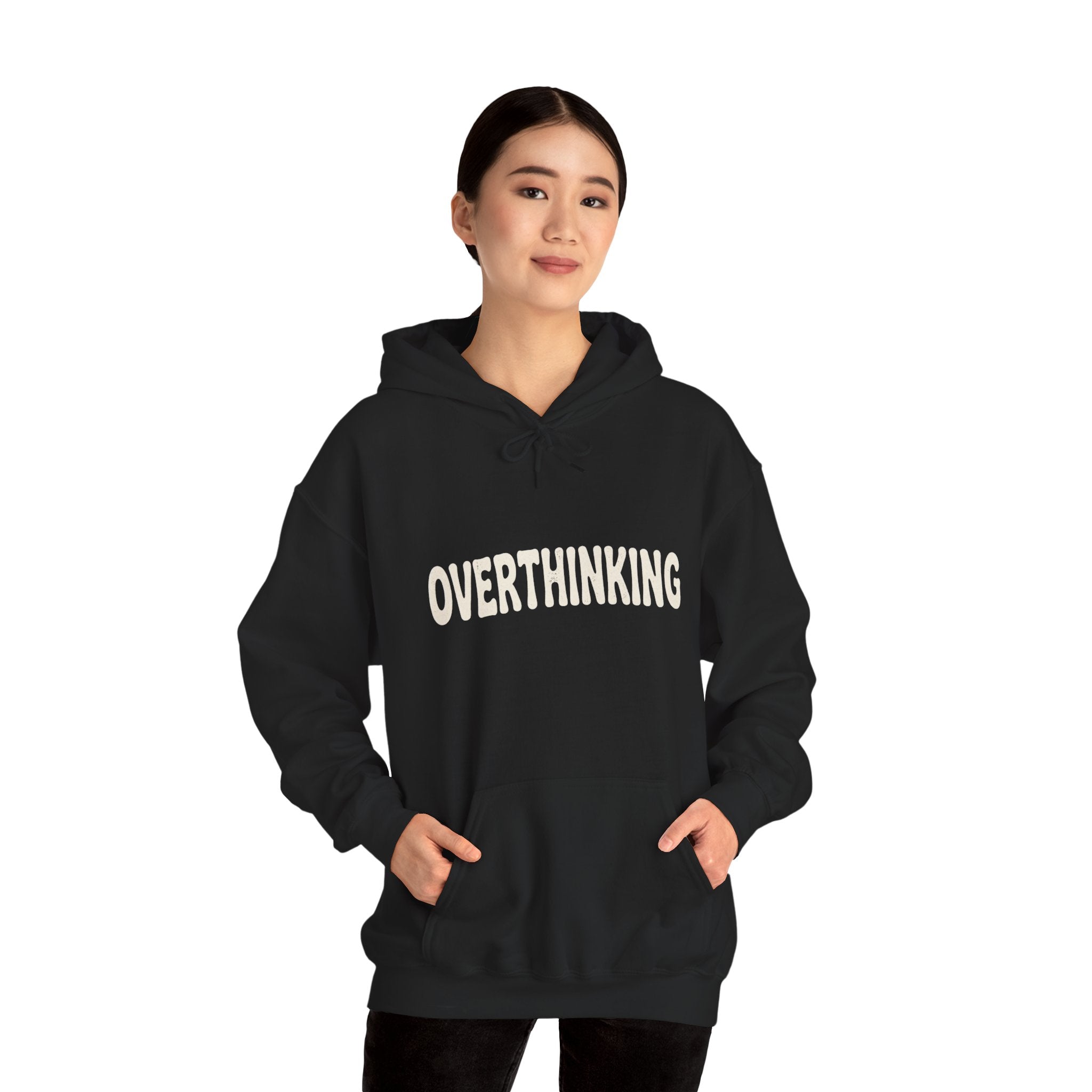 Overthinking Is My Cardio Hoodie | Funny Mental Health Text Sweatshirt