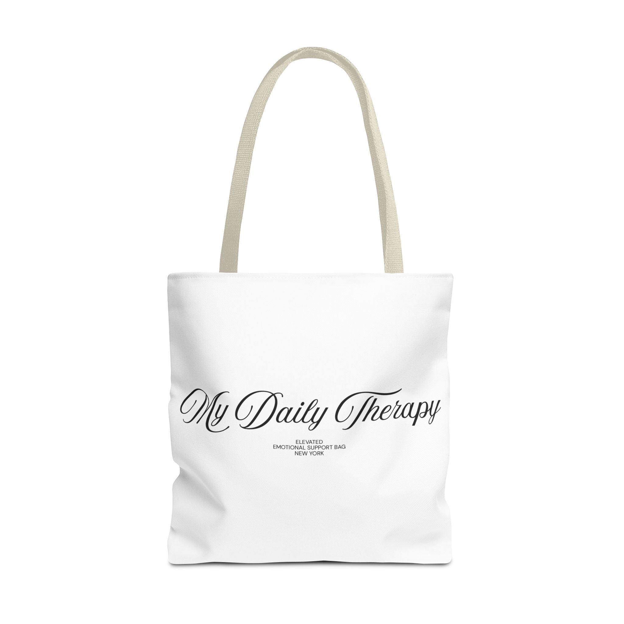 My Daily Therapy tote bag | Script text, minimalist everyday design