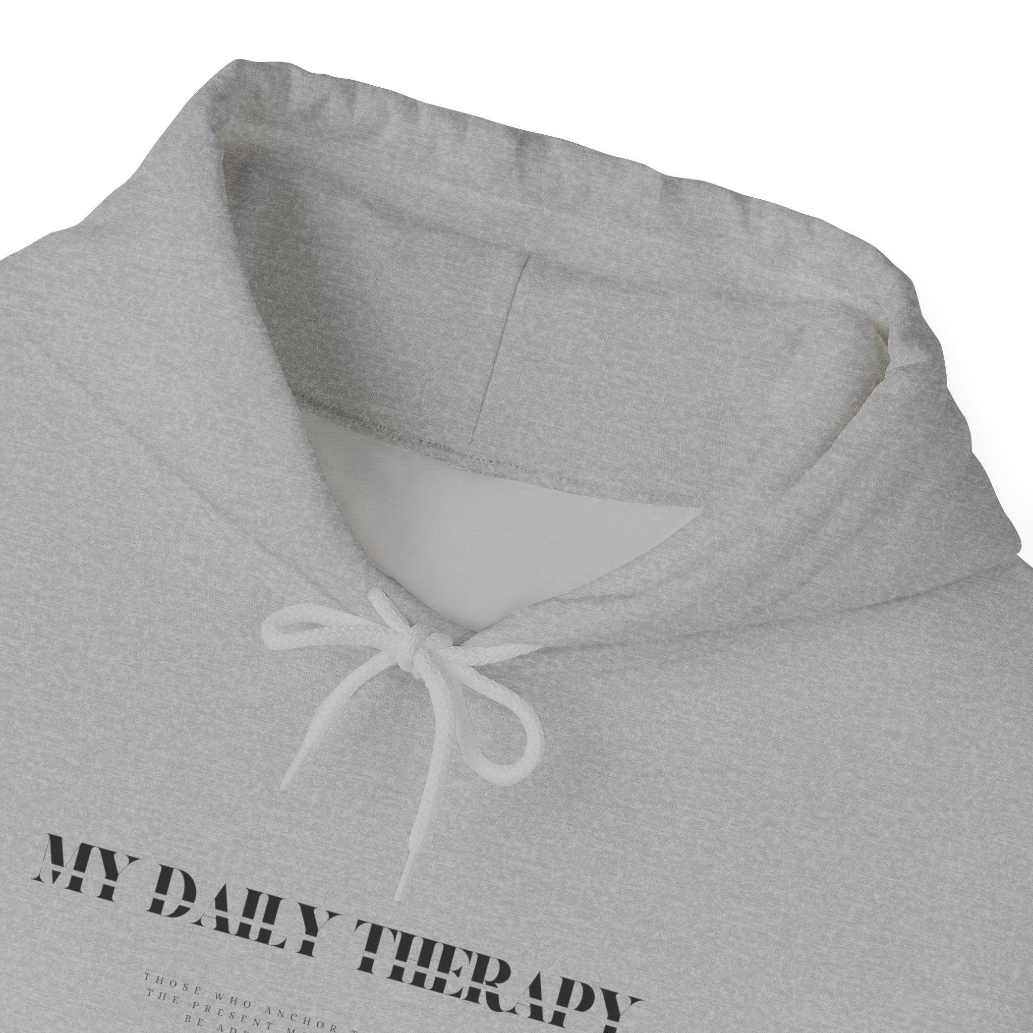 My Daily Therapy text hoodie | White Sweatshirt, Minimal Mental Health Design