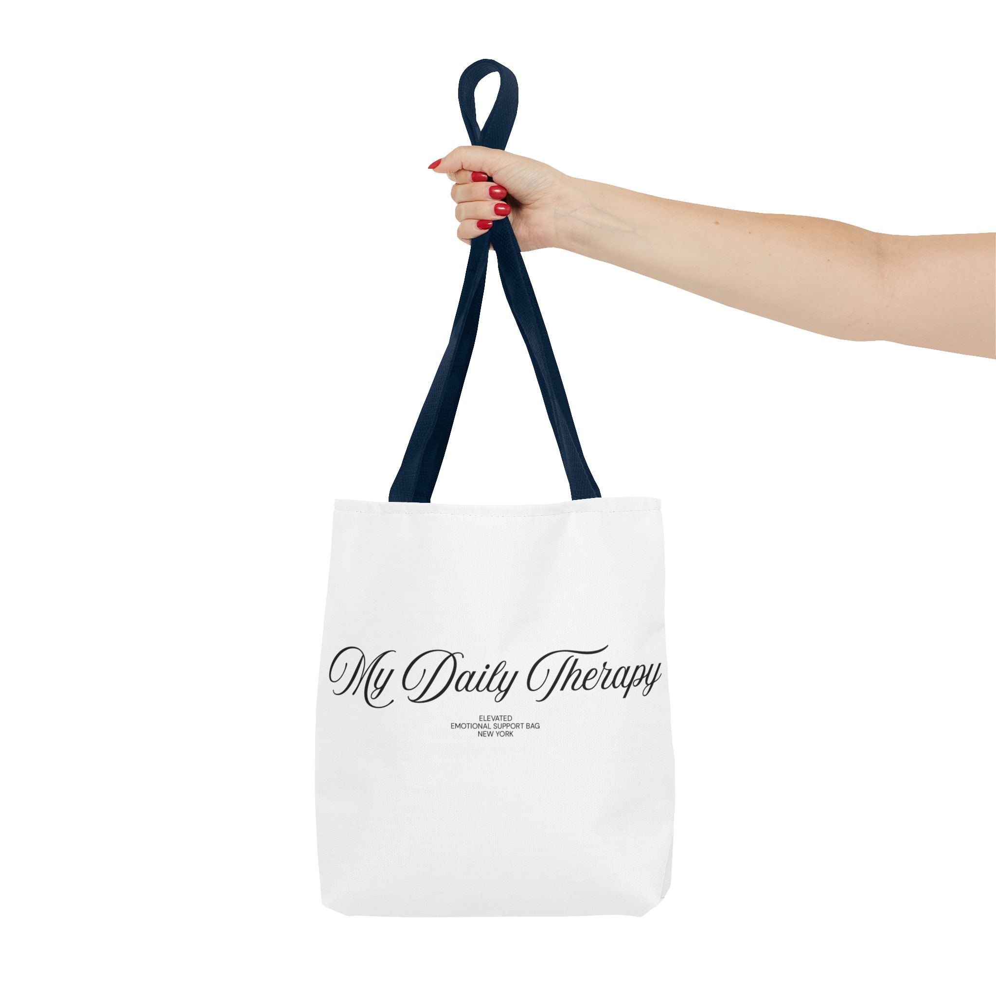 My Daily Therapy tote bag | Script text, minimalist everyday design