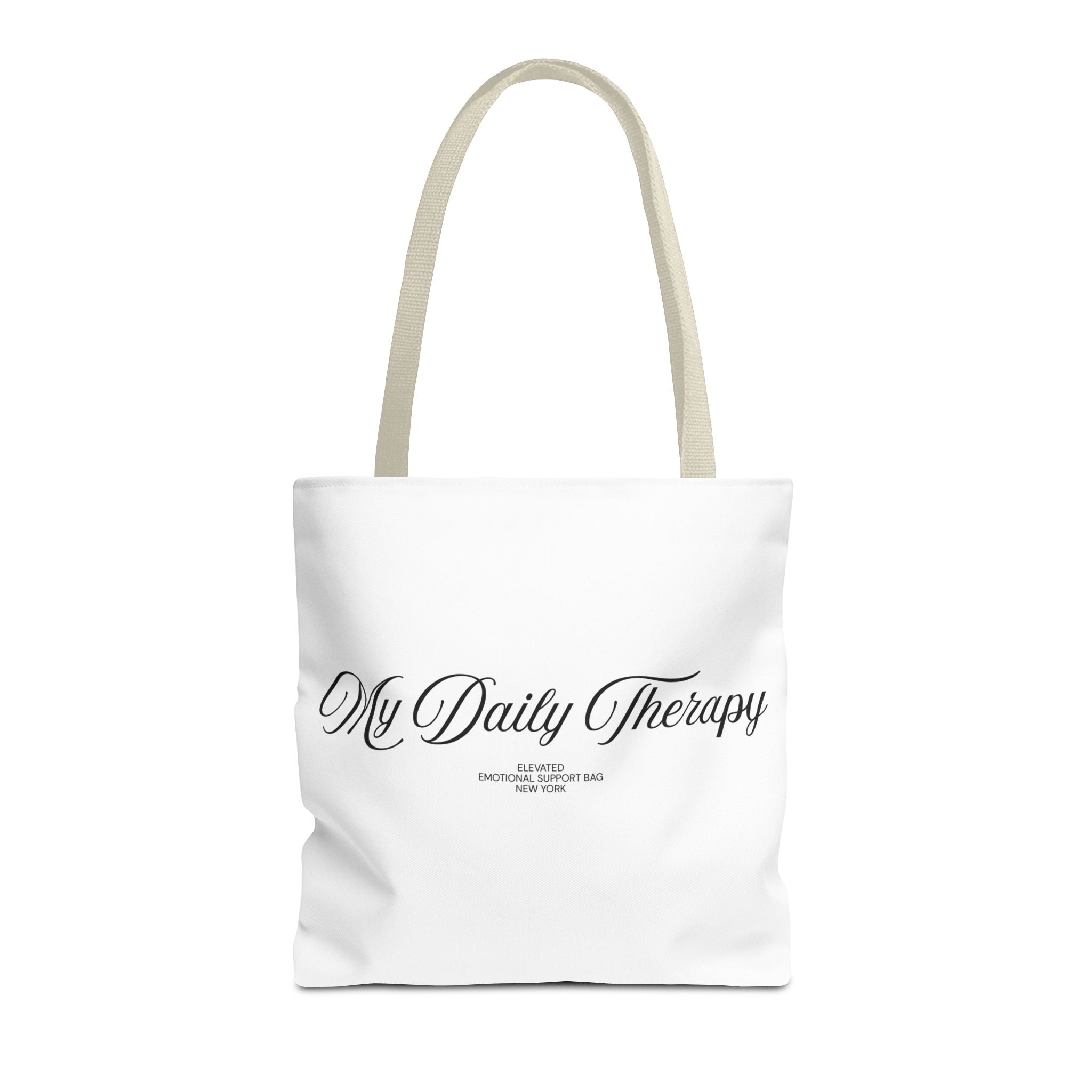 My Daily Therapy tote bag | Script text, minimalist everyday design