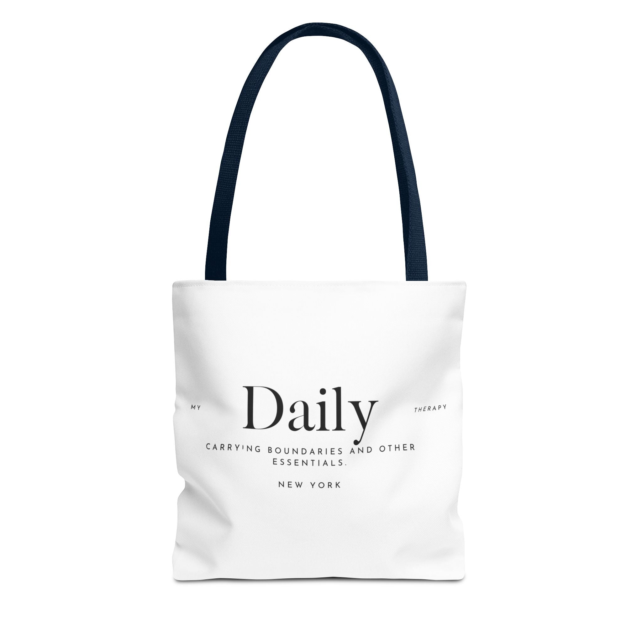 Daily typography tote bag | minimalist text canvas tote