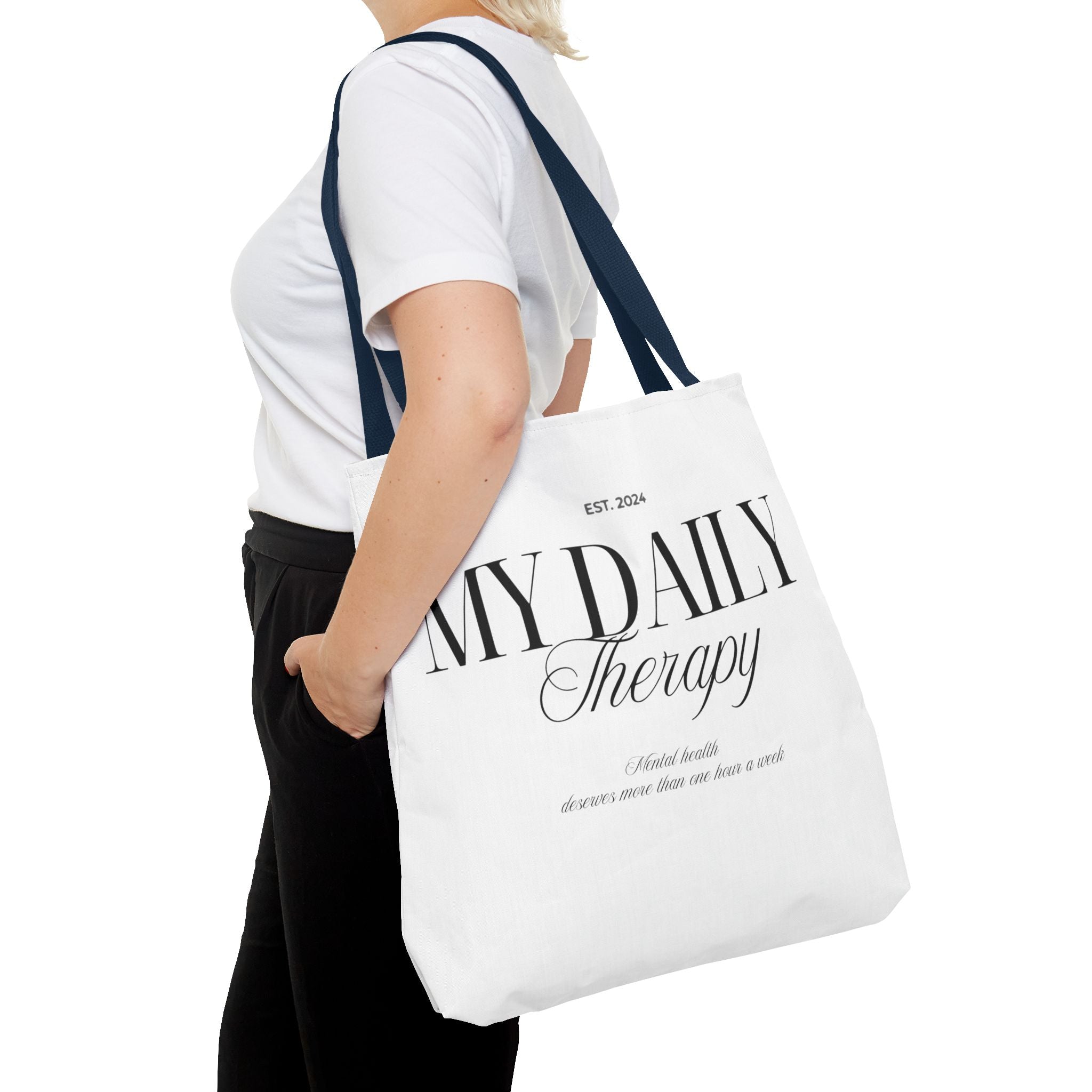 My Daily Therapy Tote Bag | Typography Wellness Design