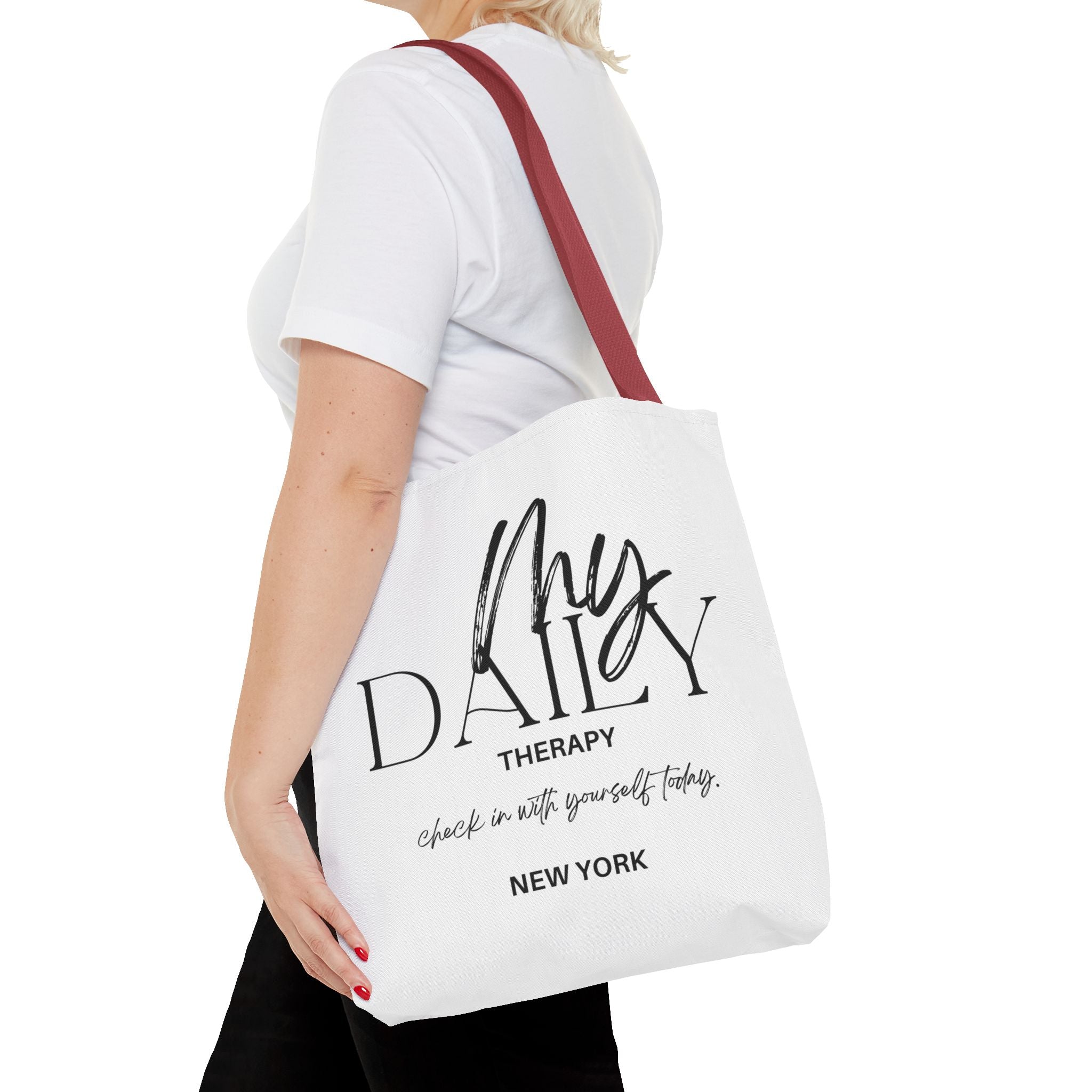 My Daily Therapy tote bag | motivational typography tote