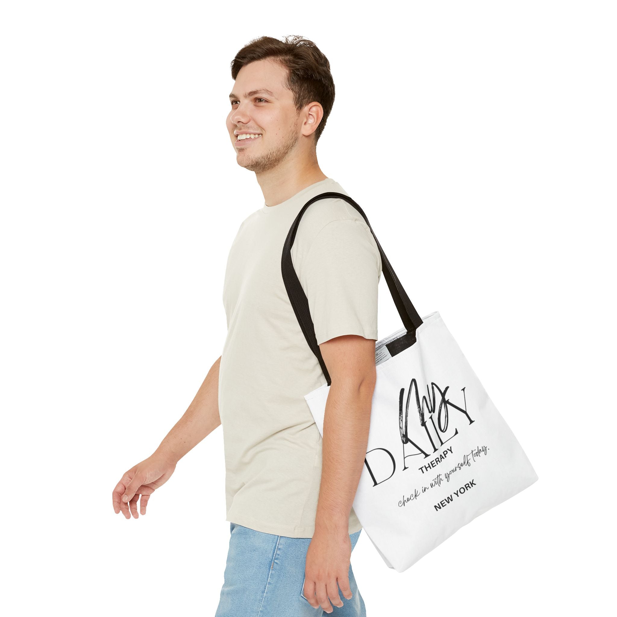 My Daily Therapy tote bag | motivational typography tote