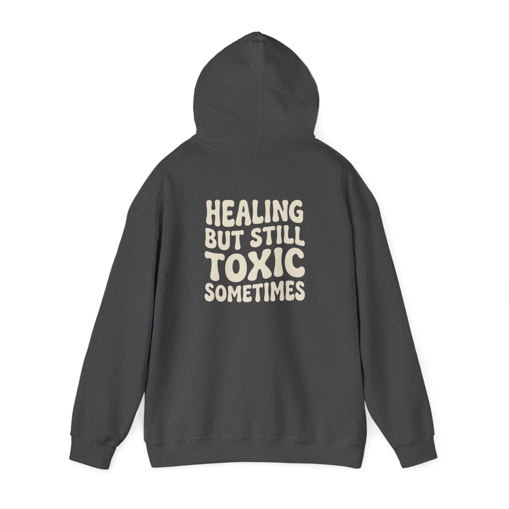 Healing But Still Toxic Sometimes Hoodie | Healing Text Pullover