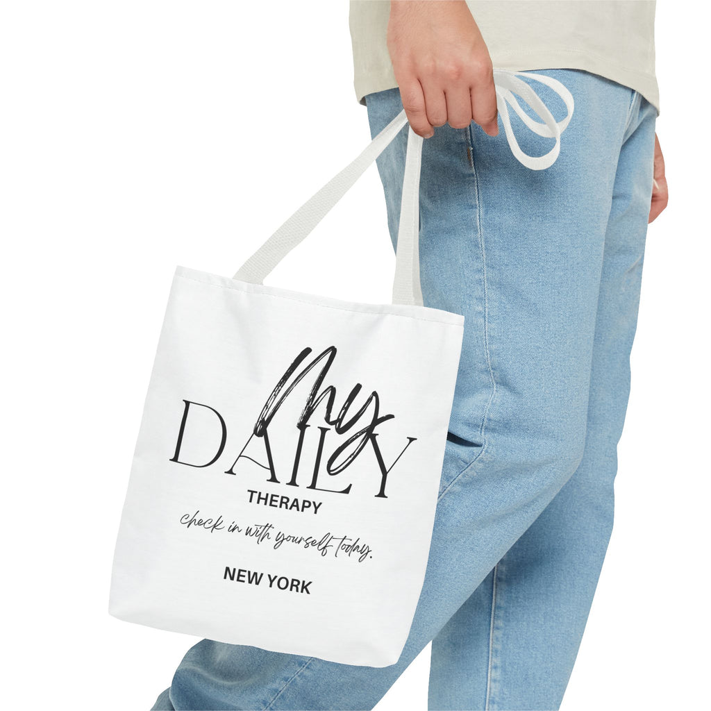 My Daily Therapy tote bag | motivational typography tote