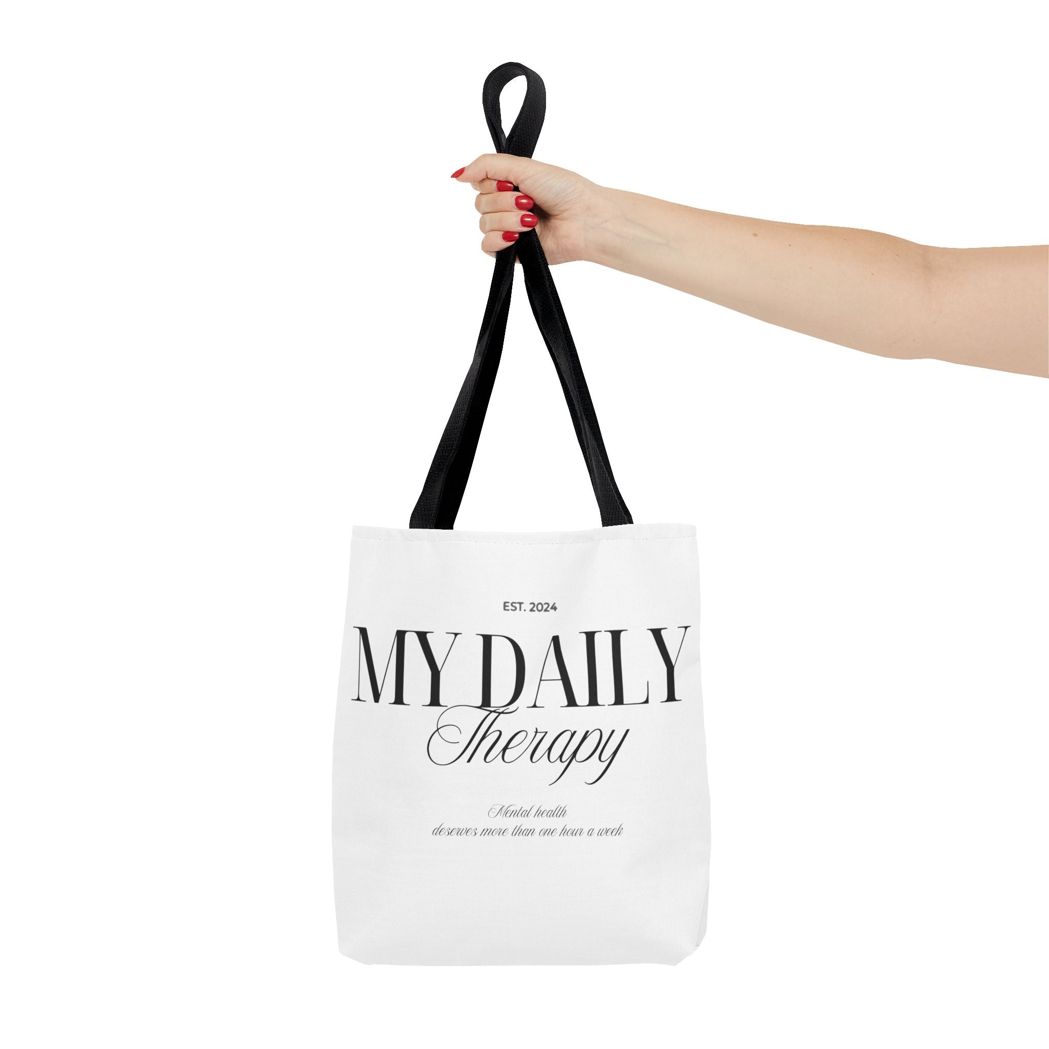 My Daily Therapy Tote Bag | Typography Wellness Design