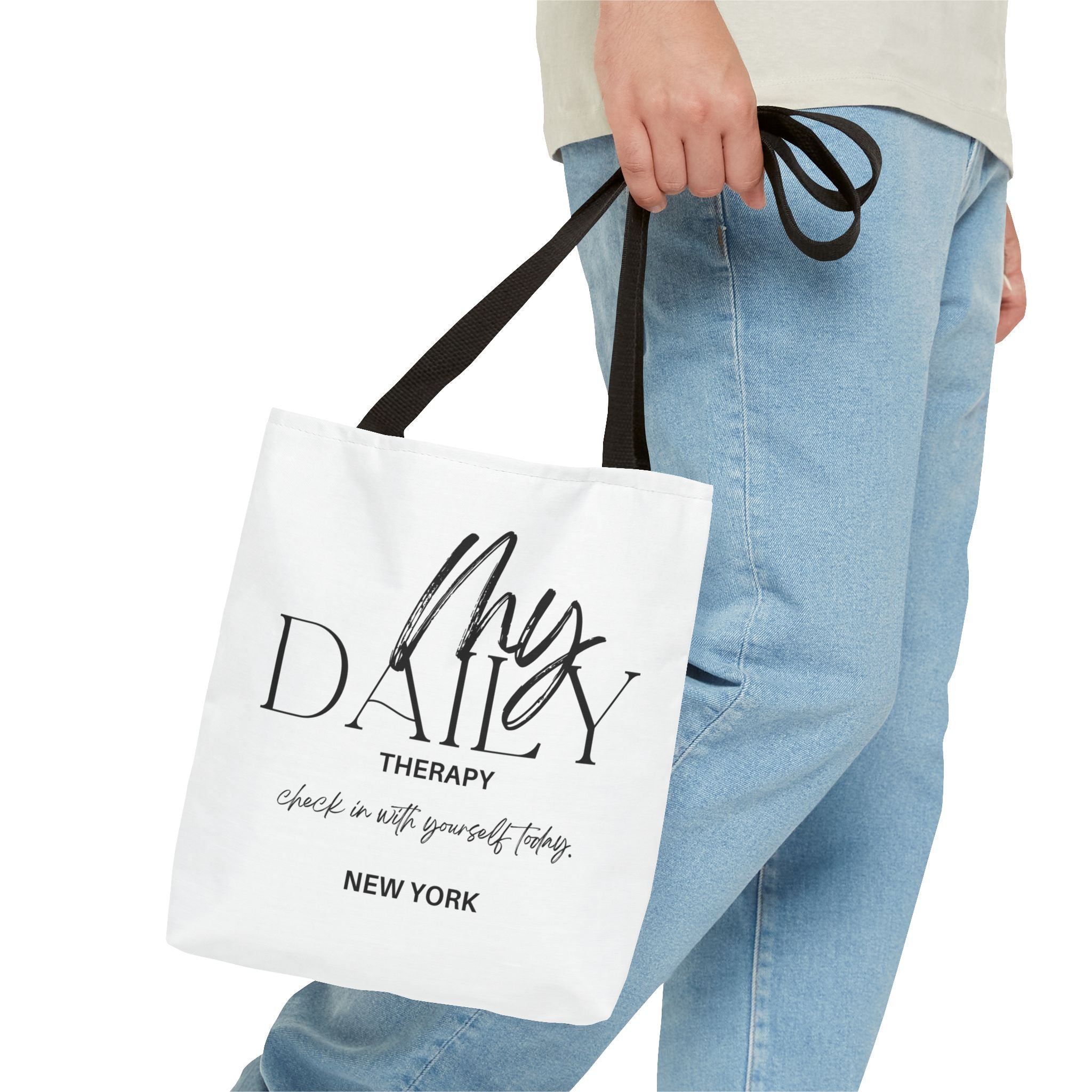My Daily Therapy tote bag | motivational typography tote