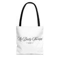My Daily Therapy tote bag | Script text, minimalist everyday design