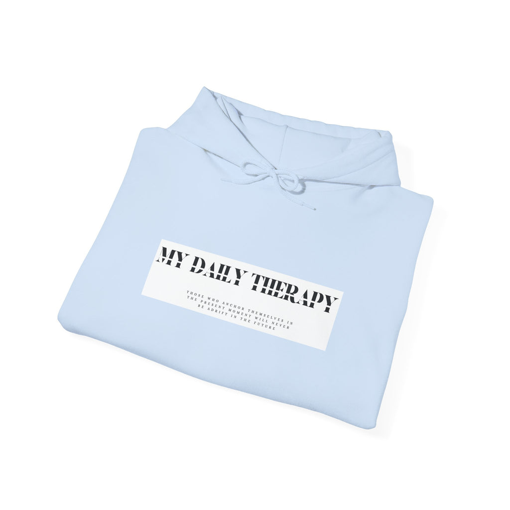 My Daily Therapy text hoodie | White Sweatshirt, Minimal Mental Health Design