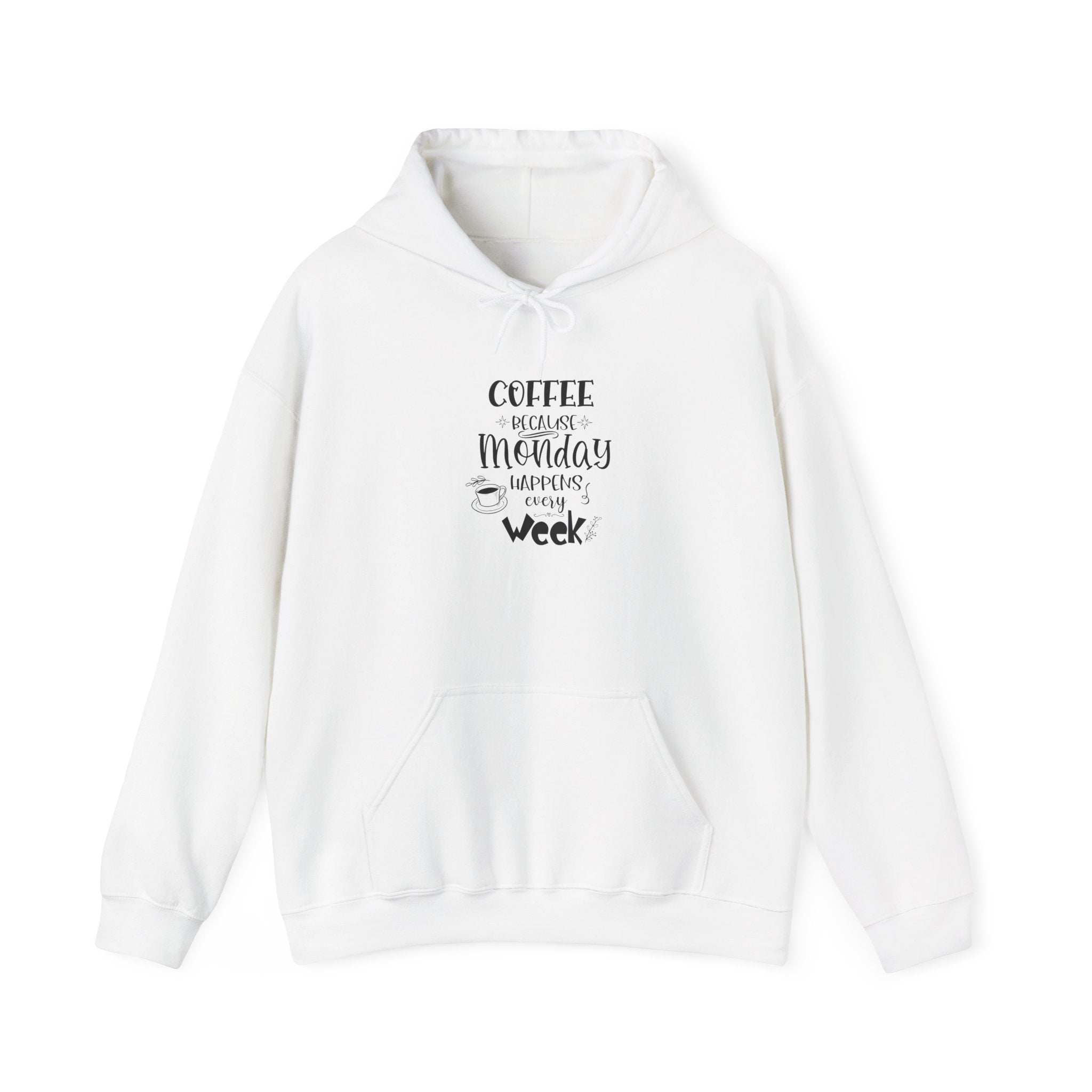 Coffee healing Monday Happiness Hoodie | Typography Coffee Quote Sweatshirt