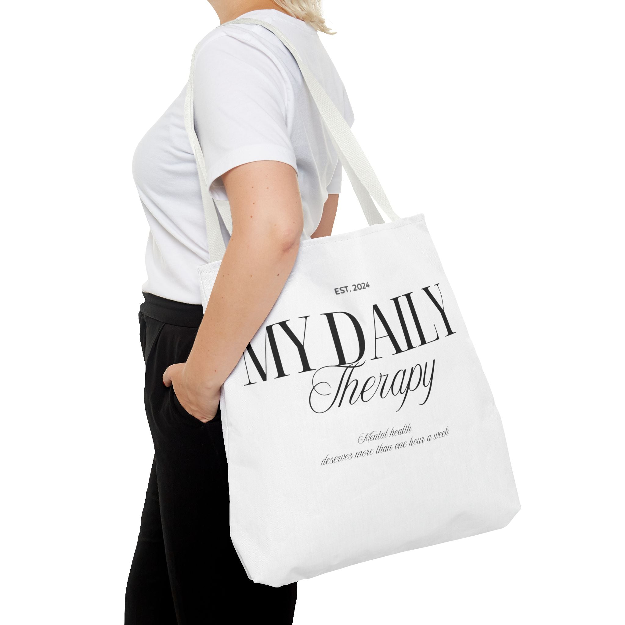 My Daily Therapy Tote Bag | Typography Wellness Design