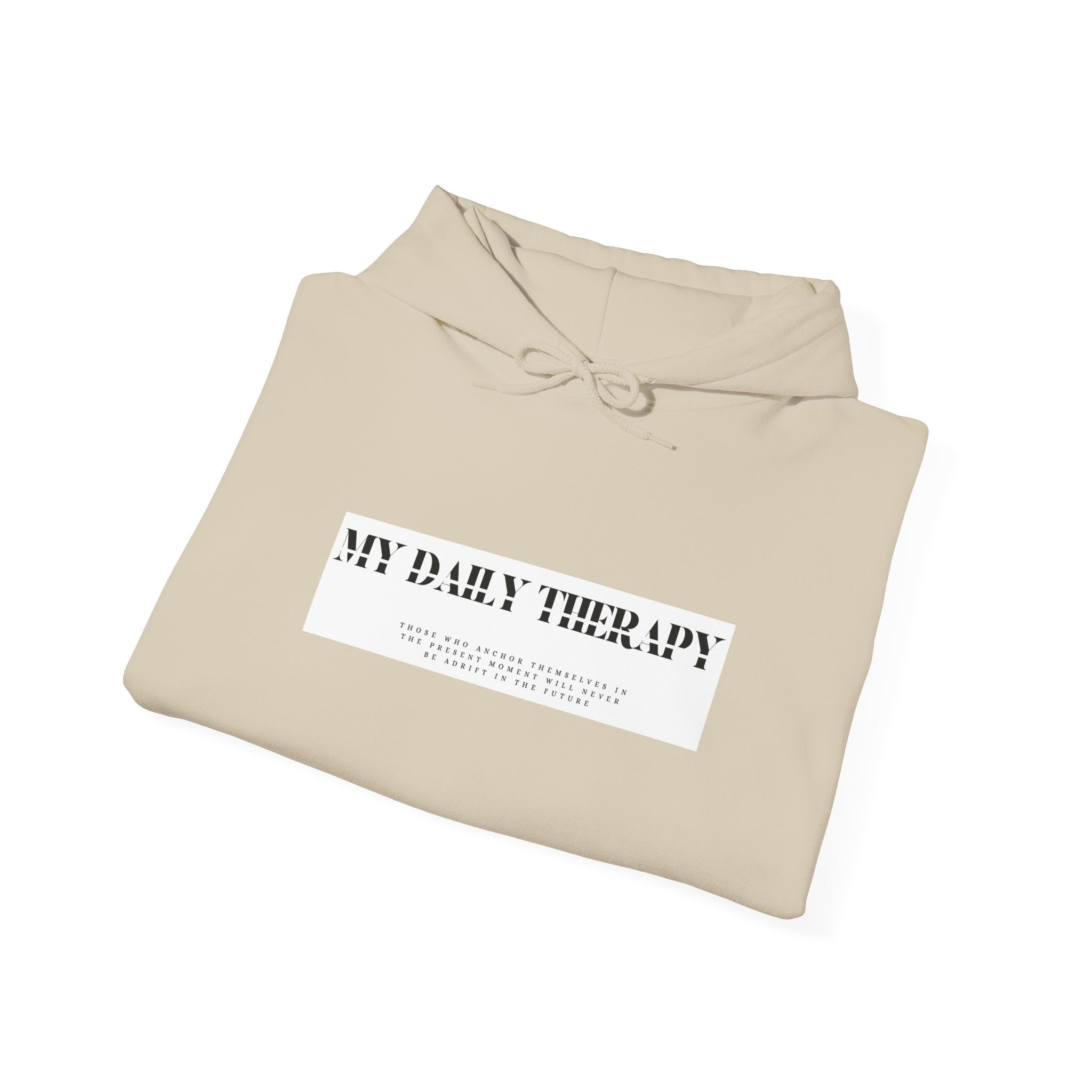 My Daily Therapy text hoodie | White Sweatshirt, Minimal Mental Health Design