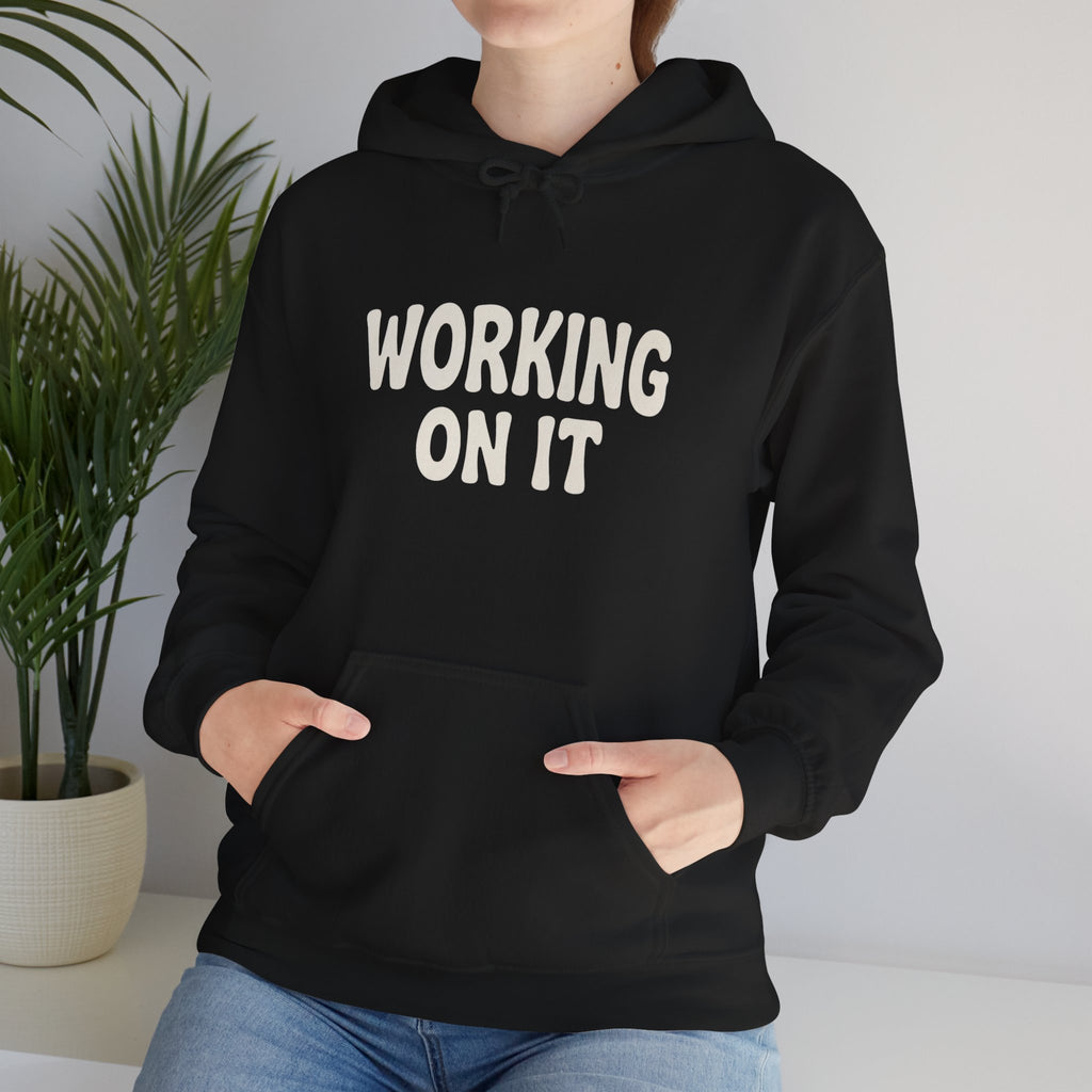 Emotionally Unavailable (Working On It) Hoodie | Black Pullover Sweatshirt