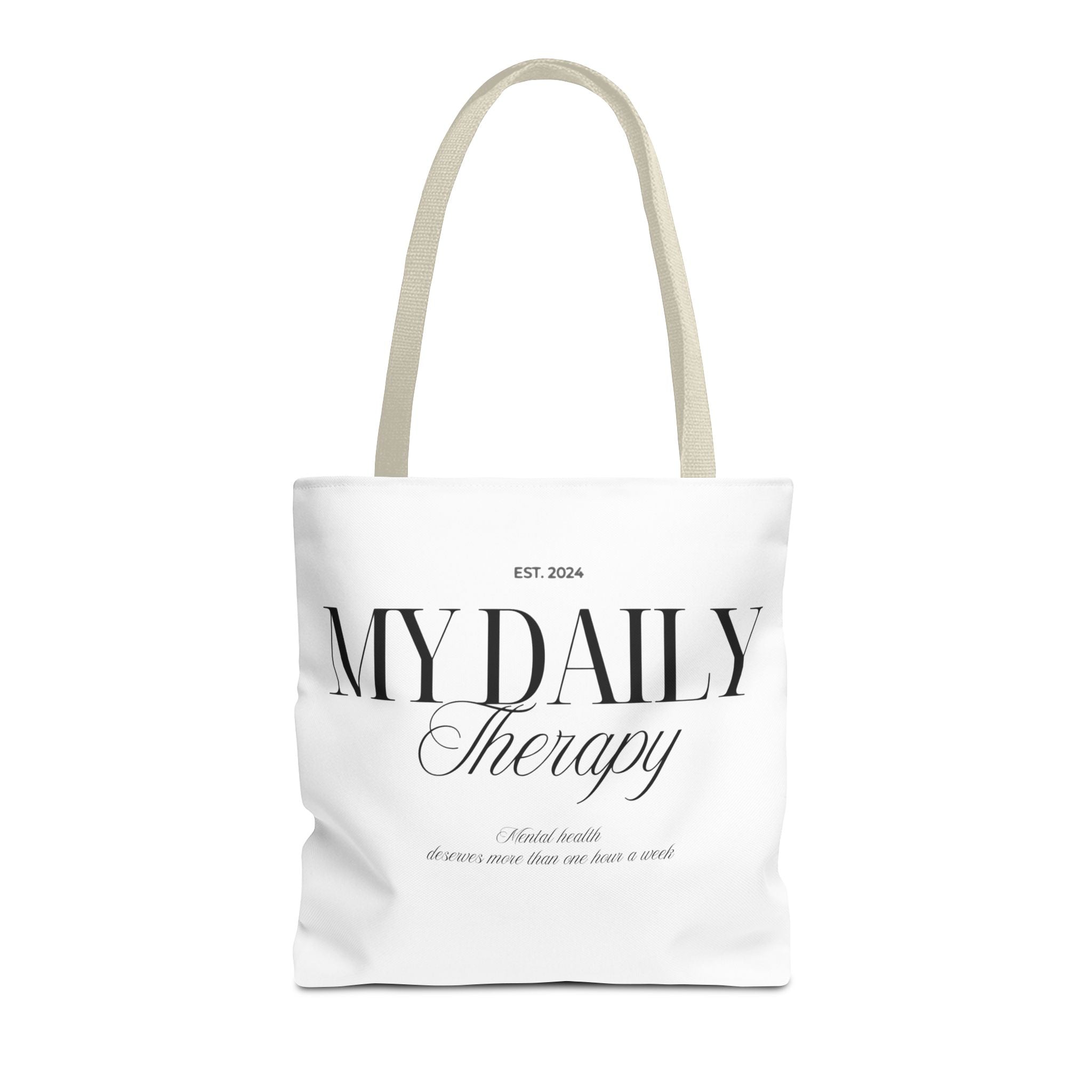 My Daily Therapy Tote Bag | Typography Wellness Design