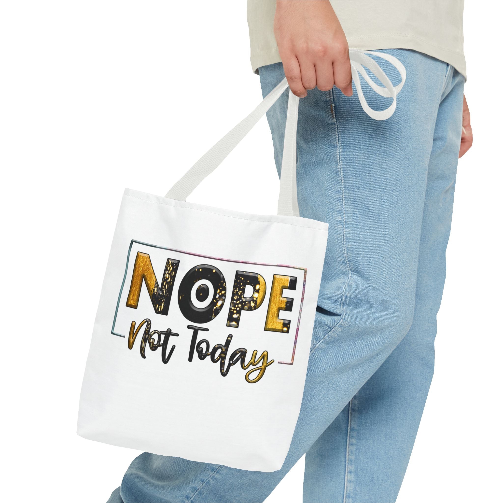 Nope Not Today Tote Bag | Funny Slogan Canvas Tote