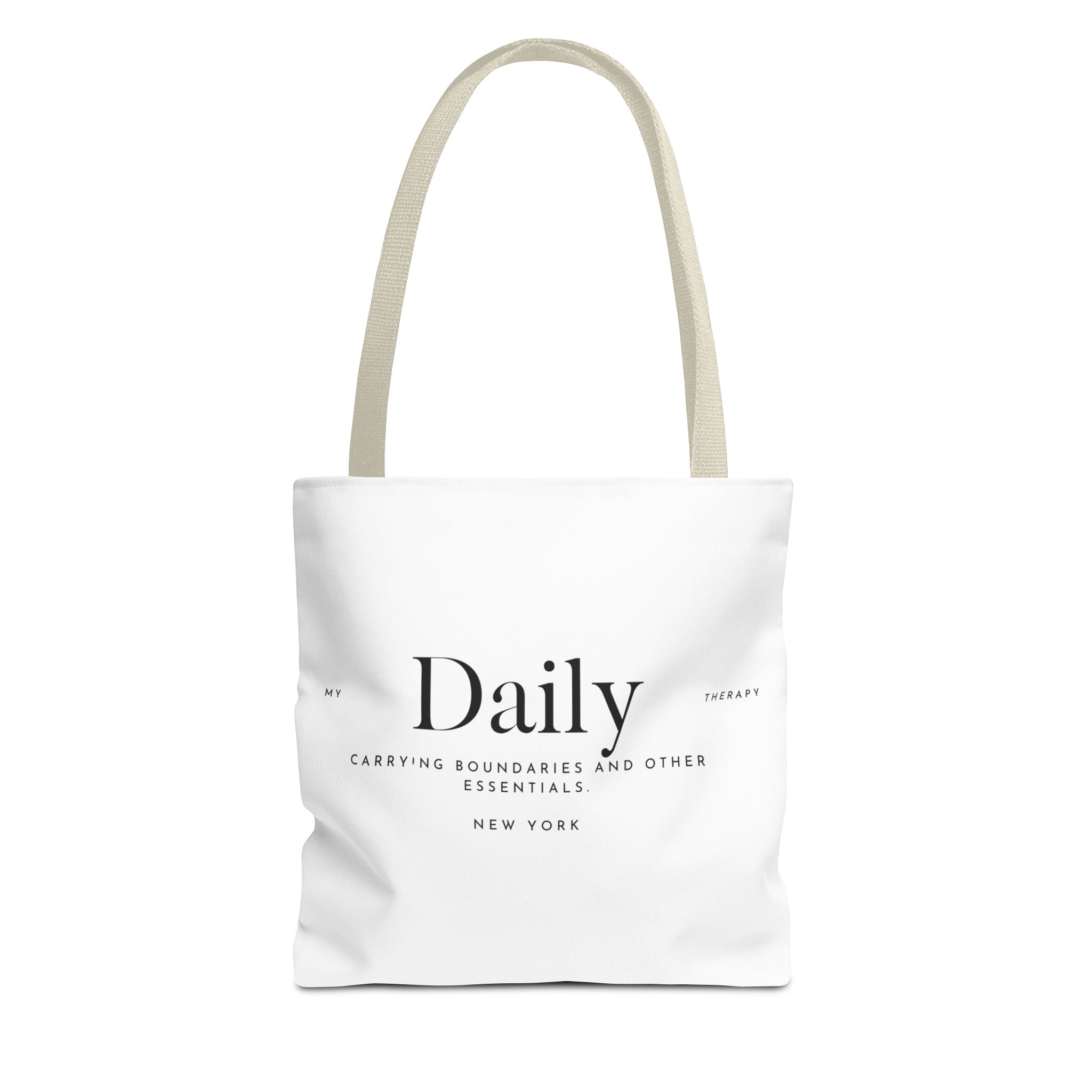 Daily typography tote bag | minimalist text canvas tote