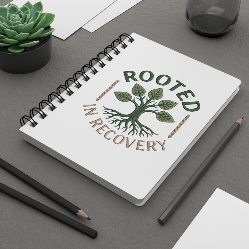 Rooted in Recovery Spiral Bound Journal | Plant Tree Roots Design