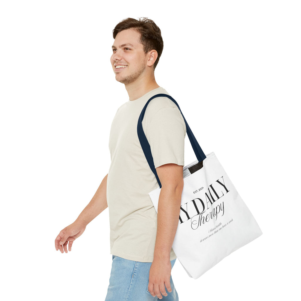 My Daily Therapy Tote Bag | Typography Wellness Design