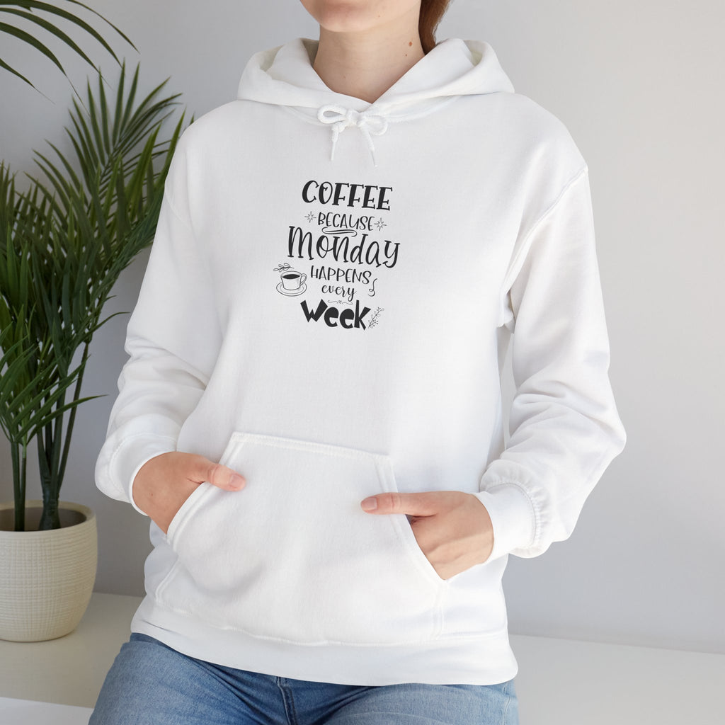 Coffee healing Monday Happiness Hoodie | Typography Coffee Quote Sweatshirt