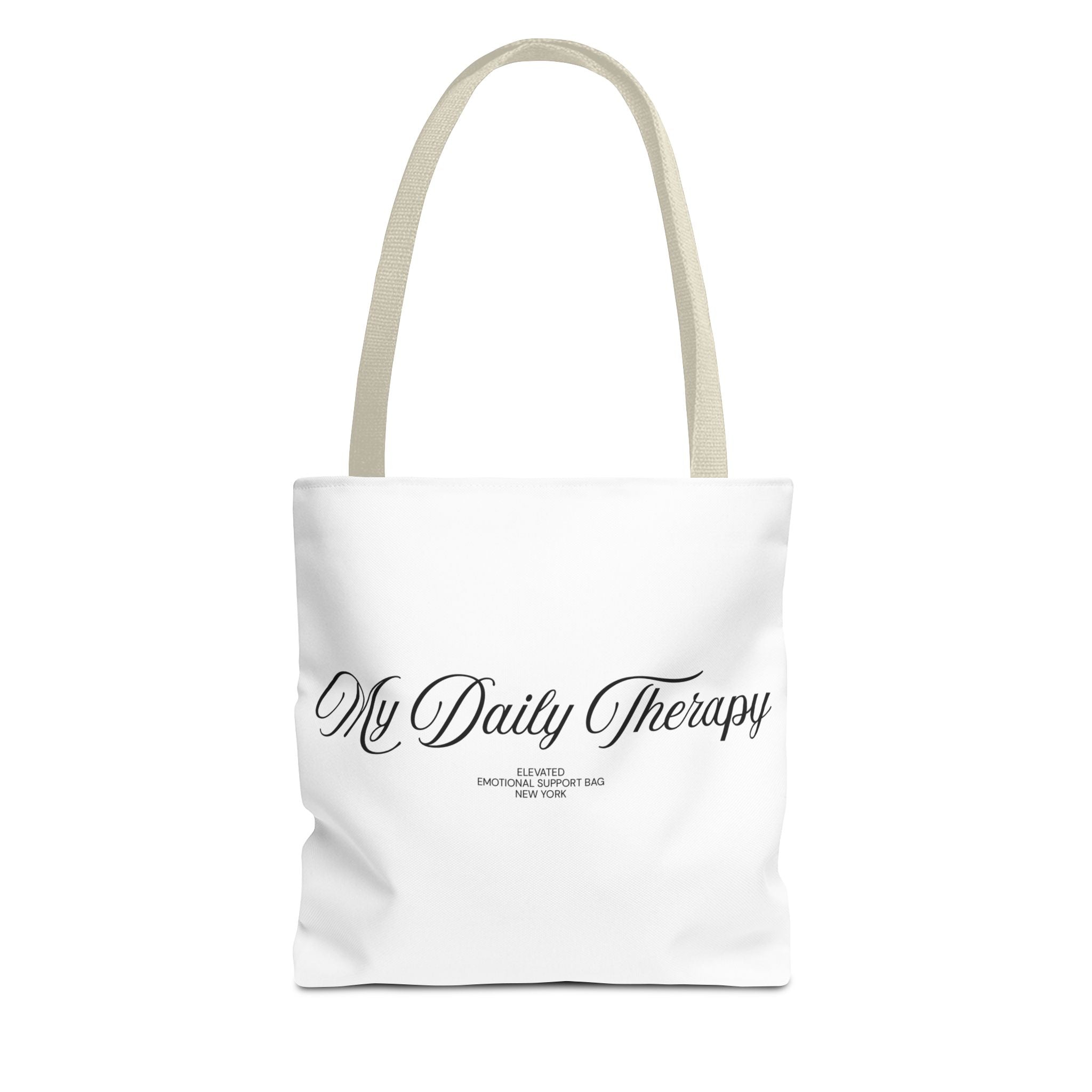 My Daily Therapy tote bag | Script text, minimalist everyday design
