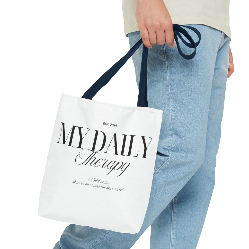 My Daily Therapy Tote Bag | Typography Wellness Design