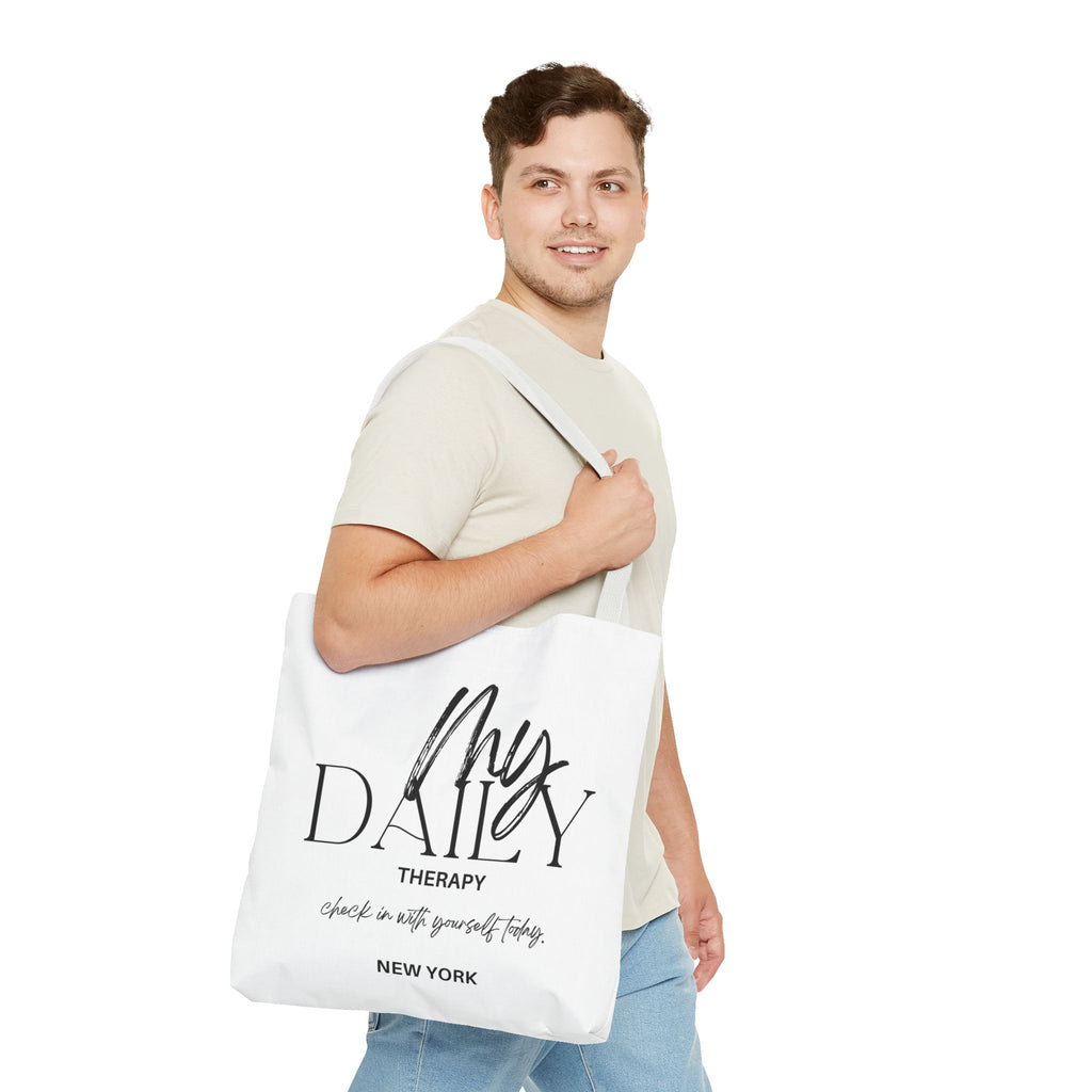 My Daily Therapy tote bag | motivational typography tote