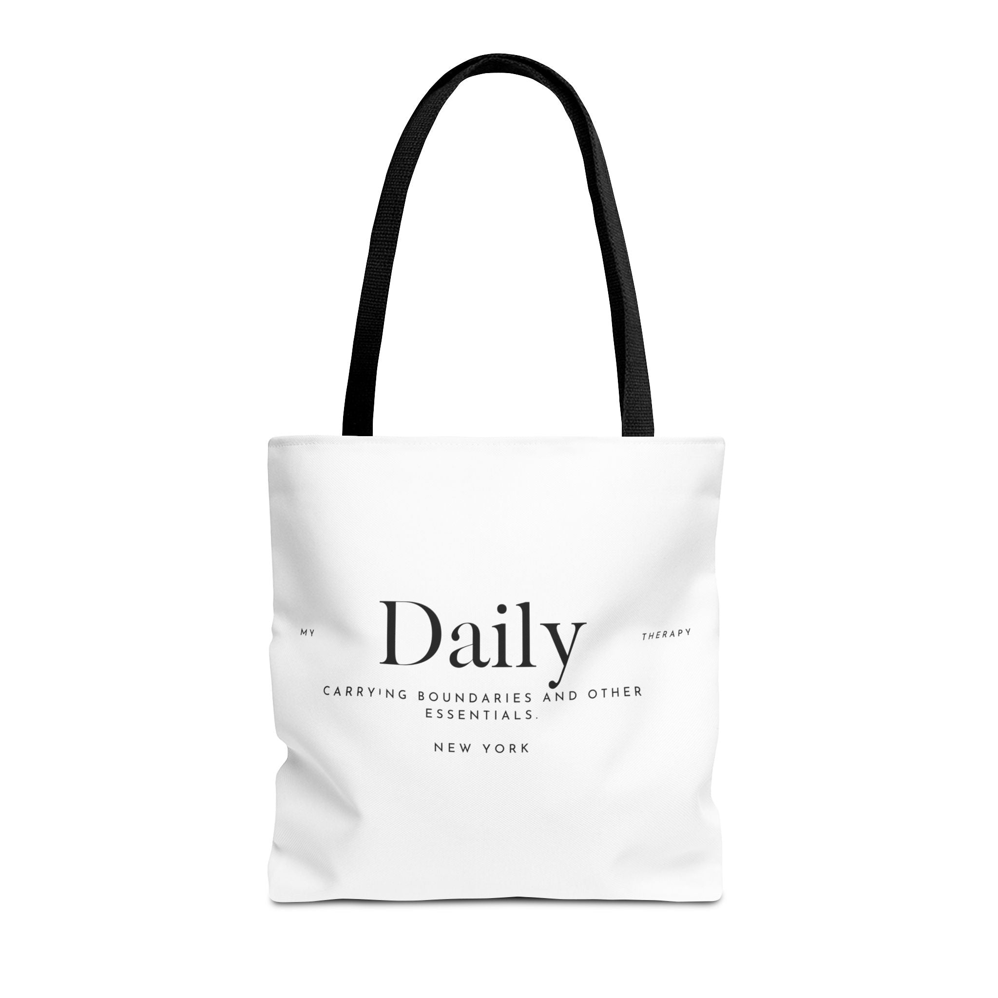Daily typography tote bag | minimalist text canvas tote