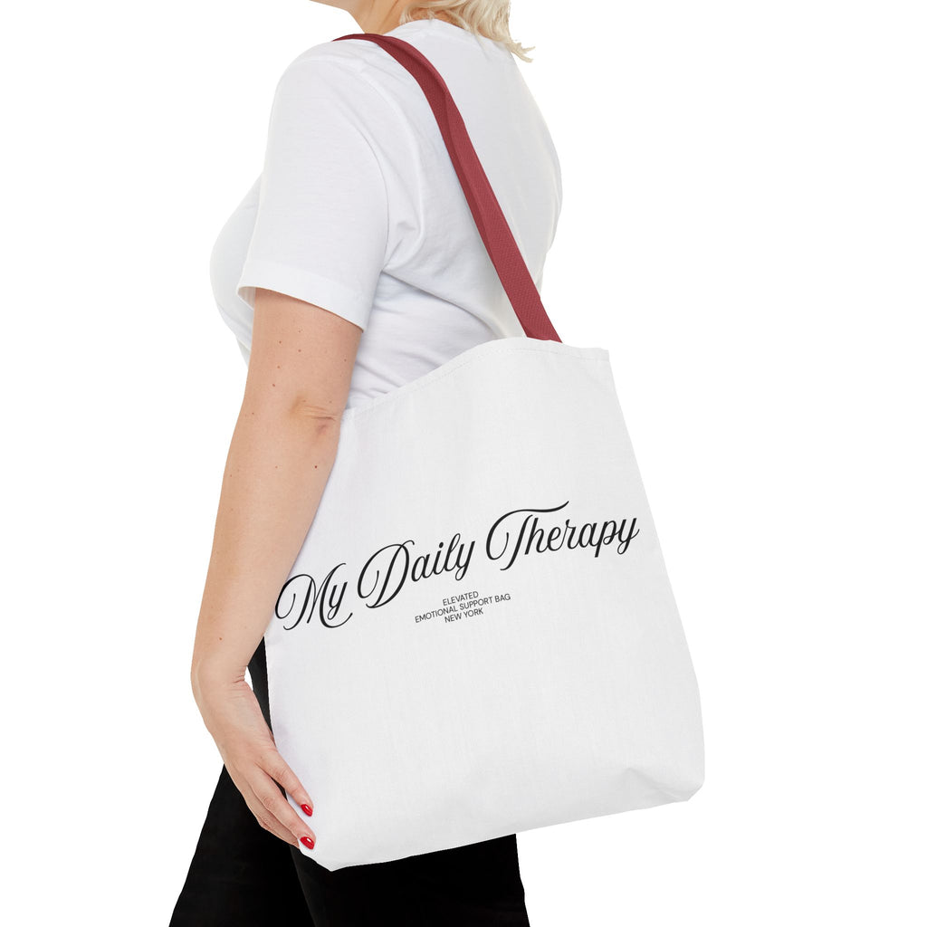 My Daily Therapy tote bag | Script text, minimalist everyday design