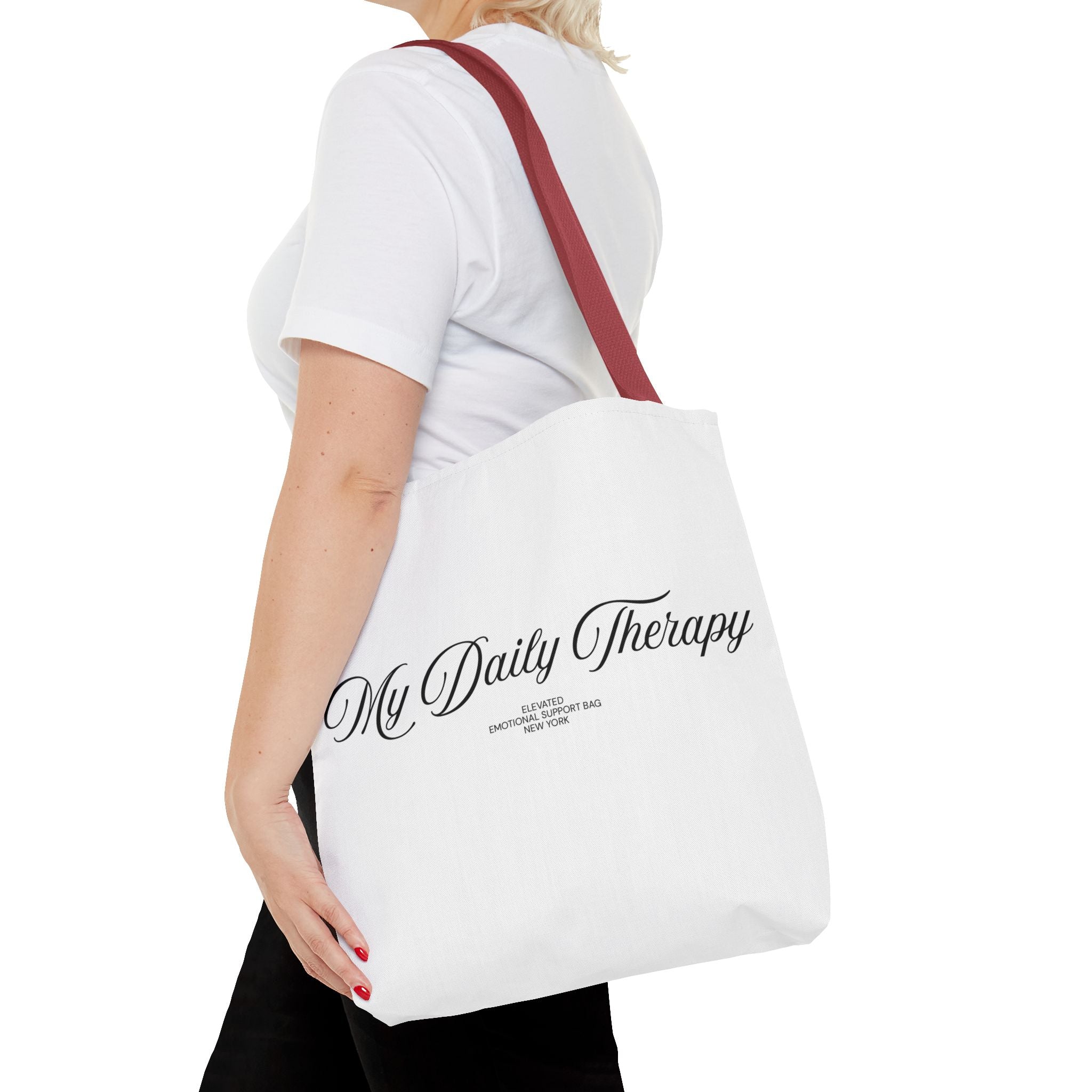 My Daily Therapy tote bag | Script text, minimalist everyday design