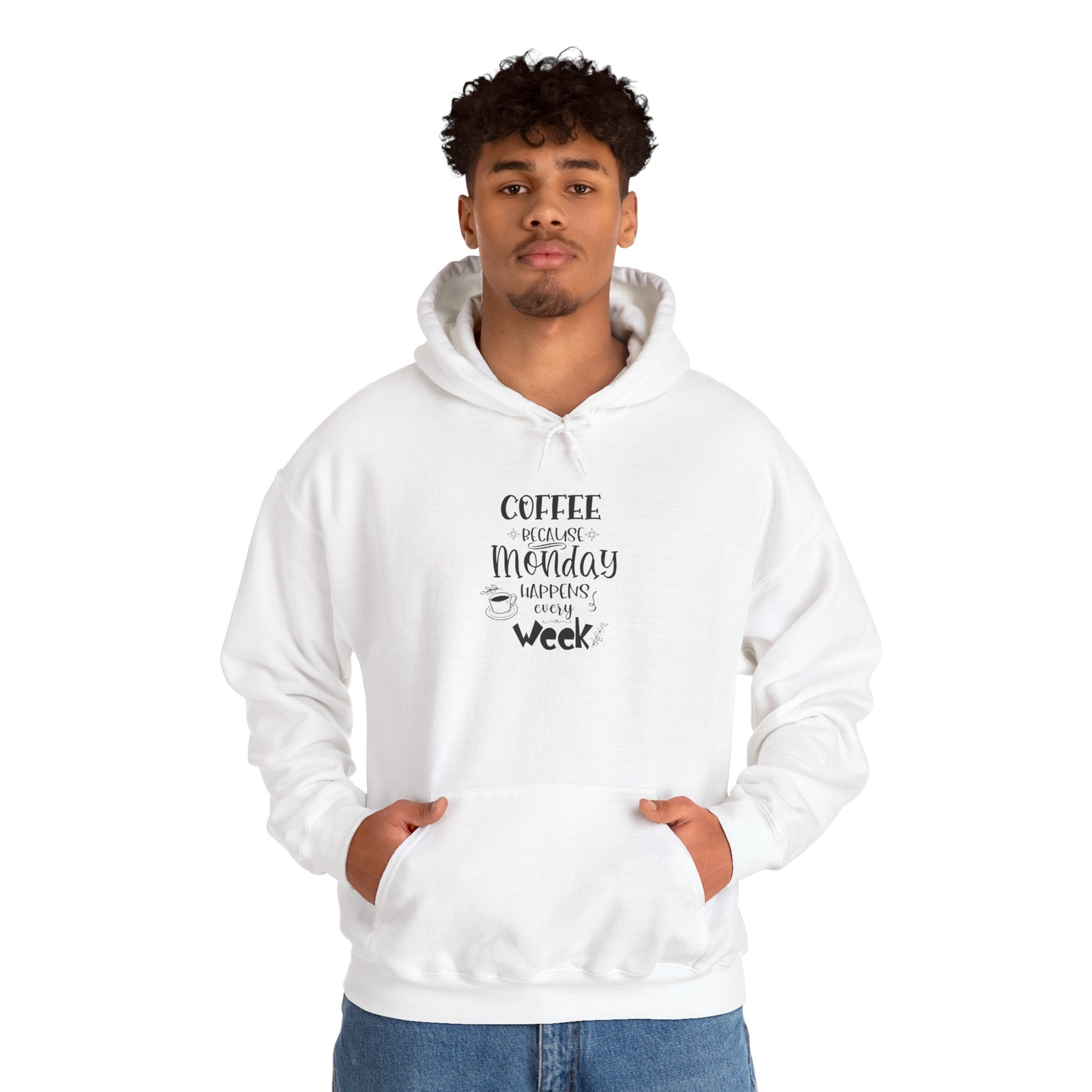 Coffee healing Monday Happiness Hoodie | Typography Coffee Quote Sweatshirt