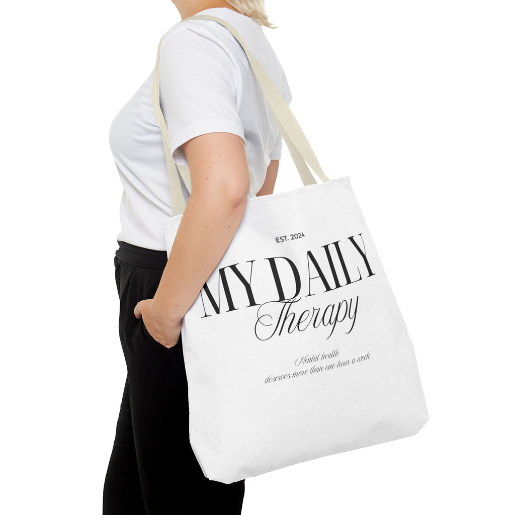 My Daily Therapy Tote Bag | Typography Wellness Design