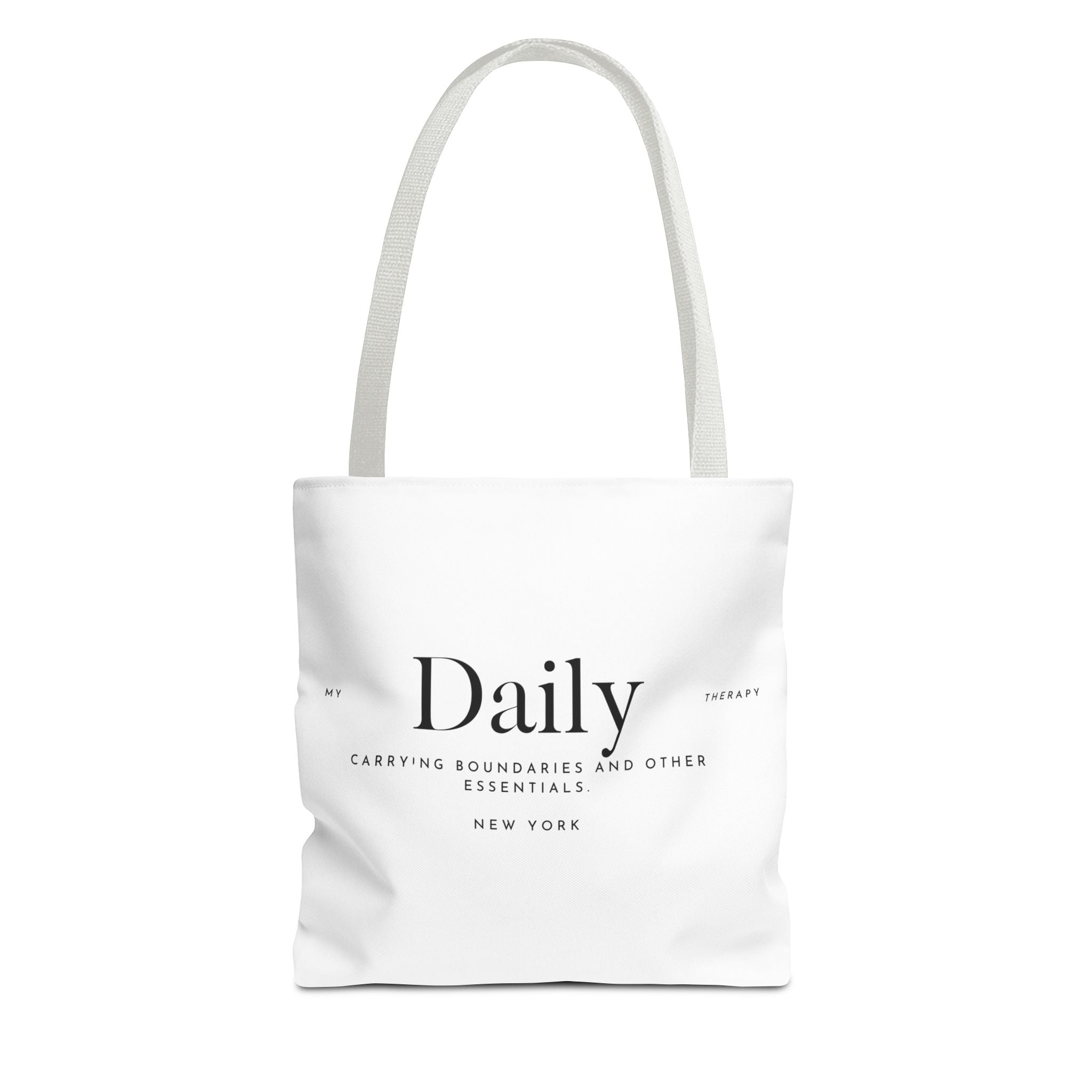 Daily typography tote bag | minimalist text canvas tote