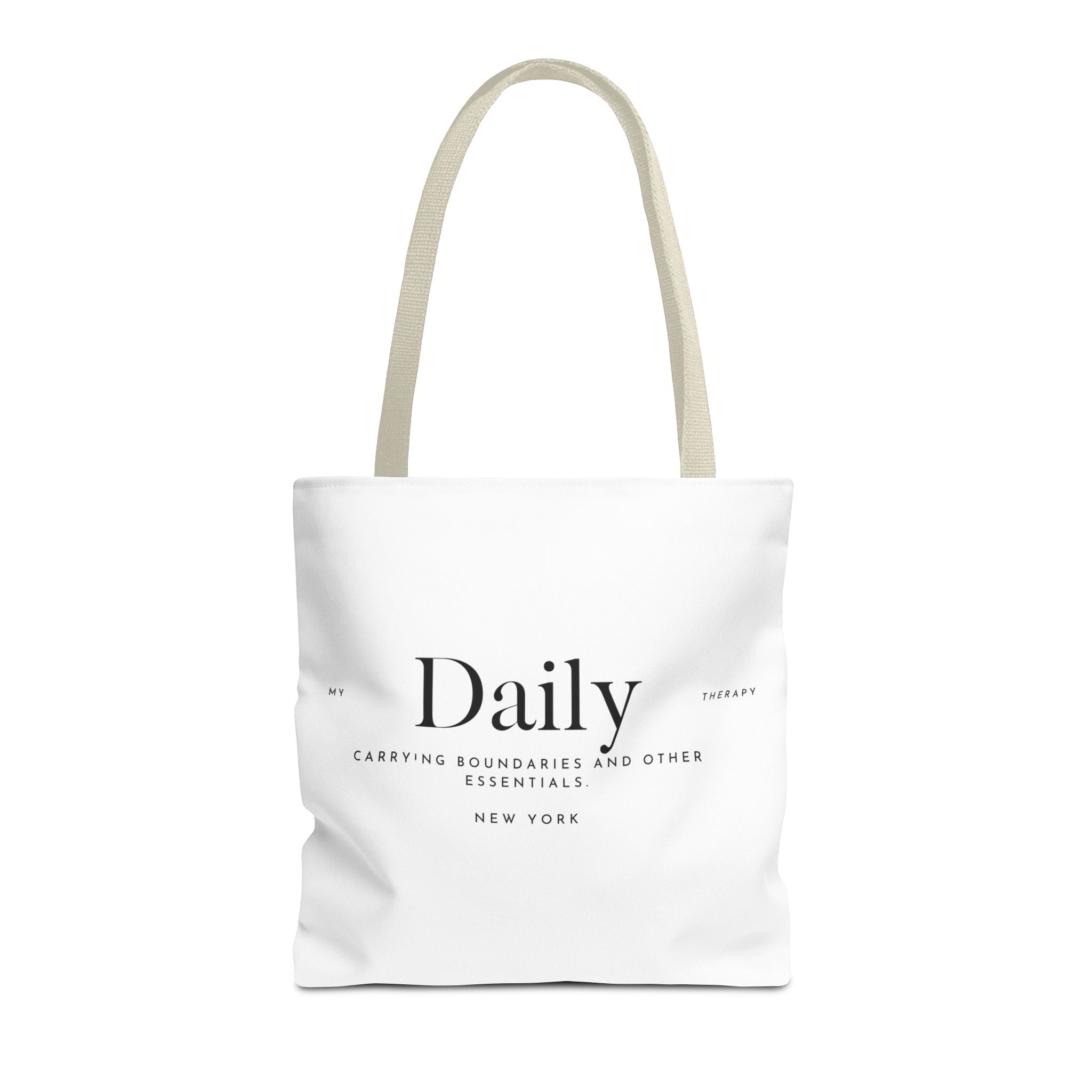Daily typography tote bag | minimalist text canvas tote