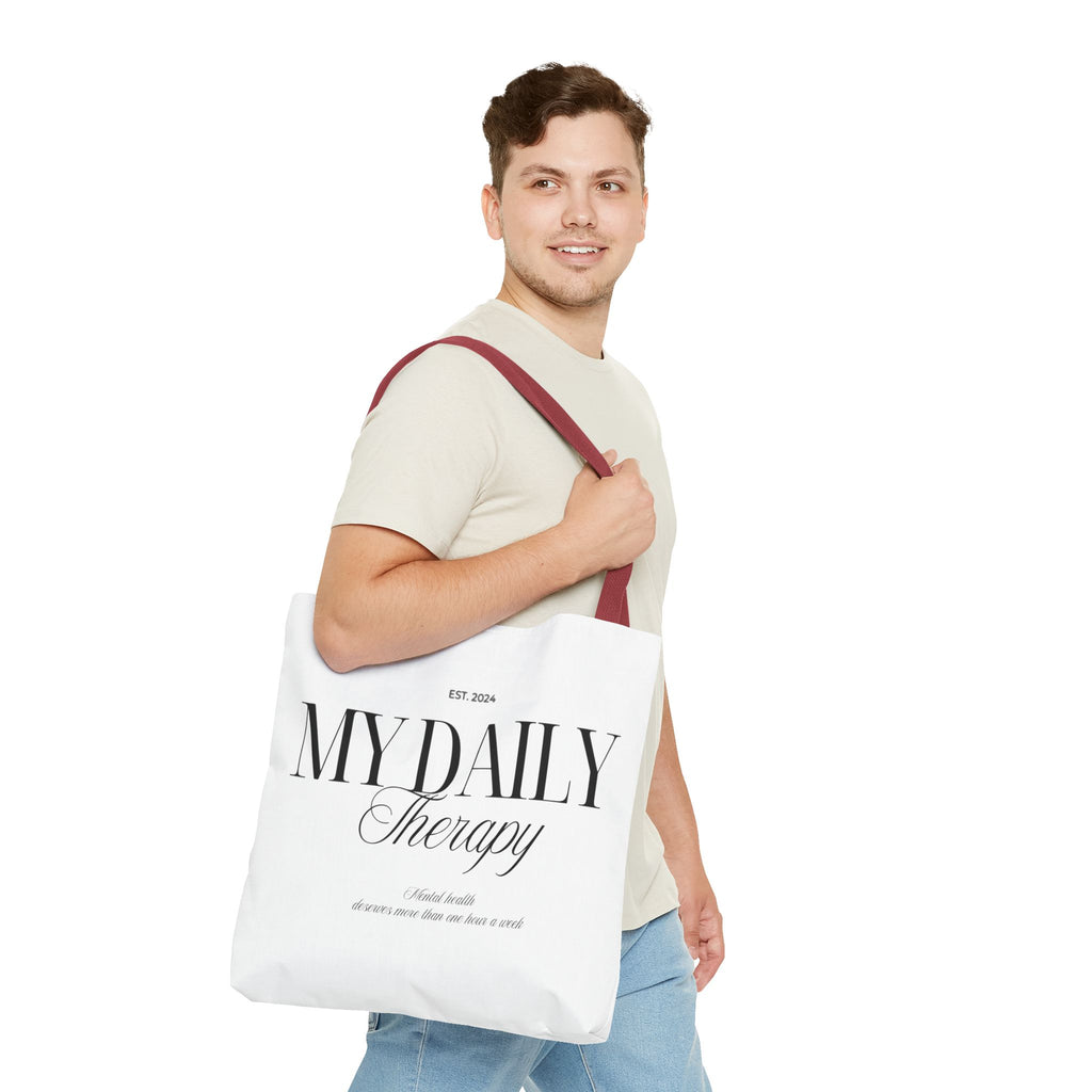 My Daily Therapy Tote Bag | Typography Wellness Design
