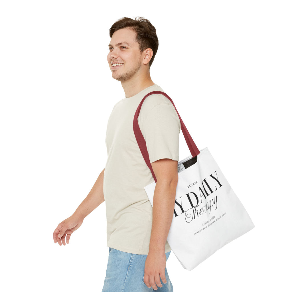 My Daily Therapy Tote Bag | Typography Wellness Design